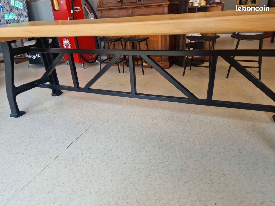 Table industrielle 298 x 99 cm – Pièce unique artisanale Vintagedison