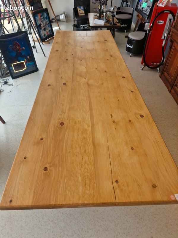 Table industrielle 298 x 99 cm – Pièce unique artisanale Vintagedison