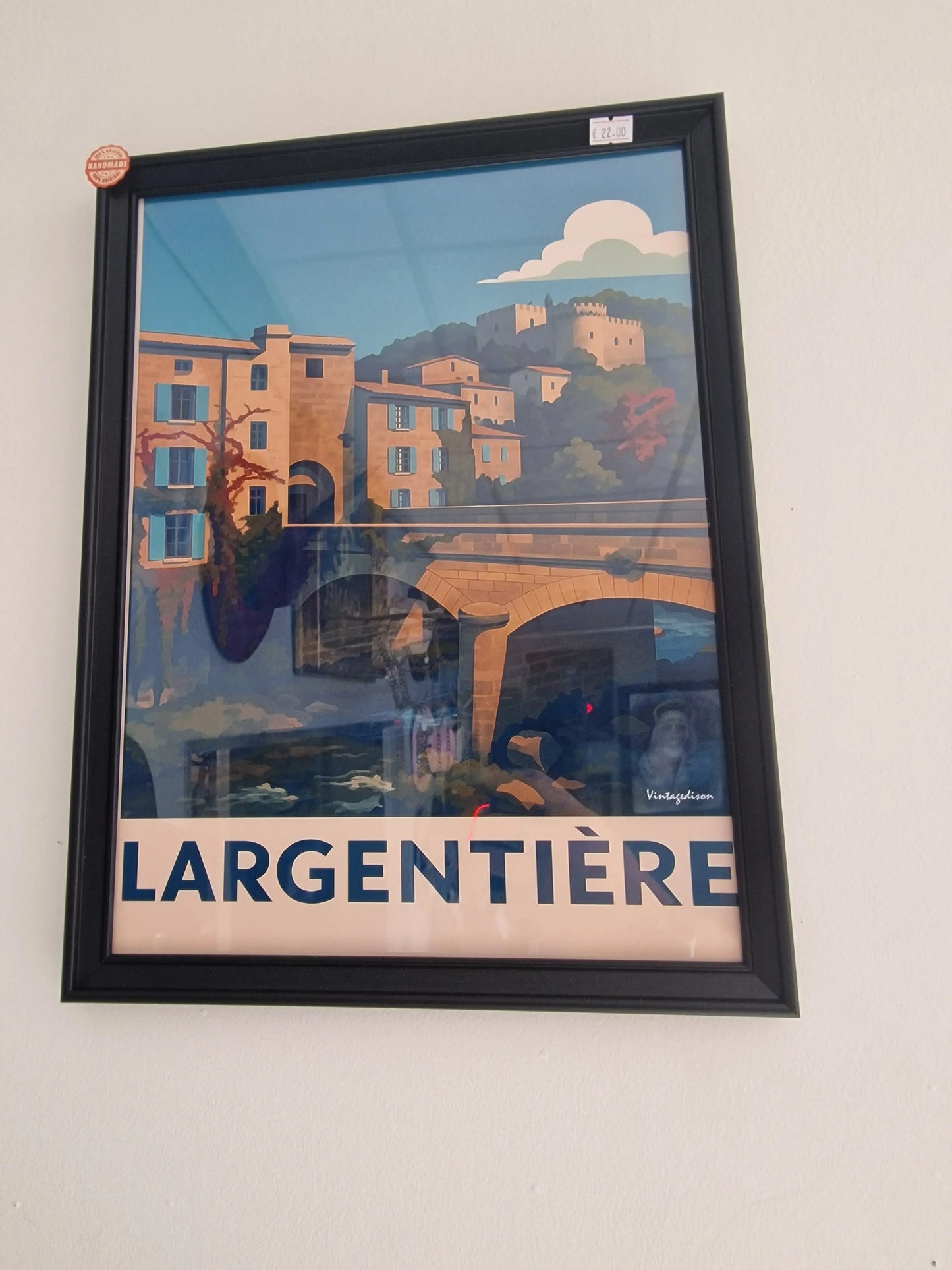 Affiche rétro Ardèche largentière encadré Vintagedison