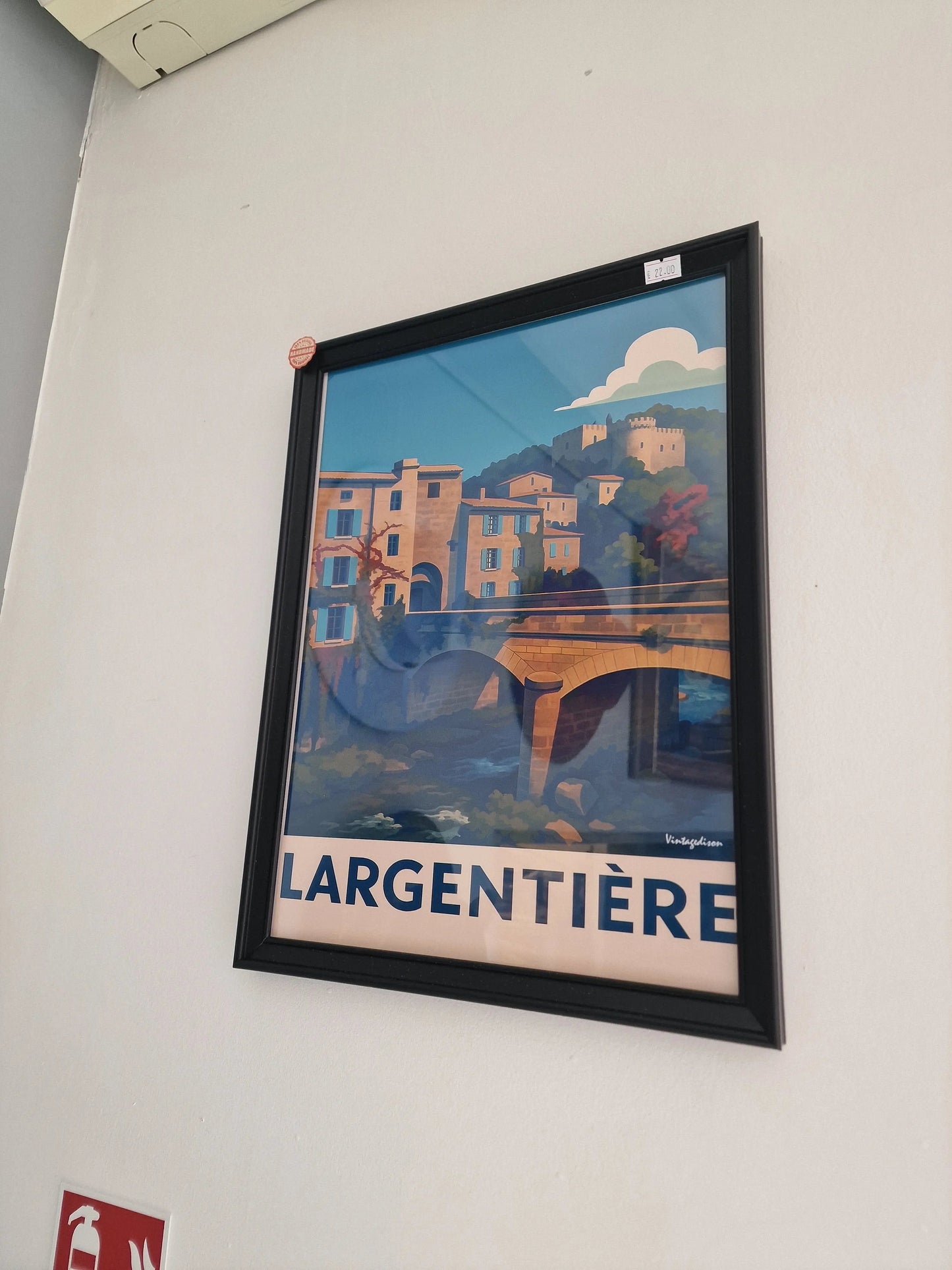 Affiche rétro Ardèche largentière encadré Vintagedison