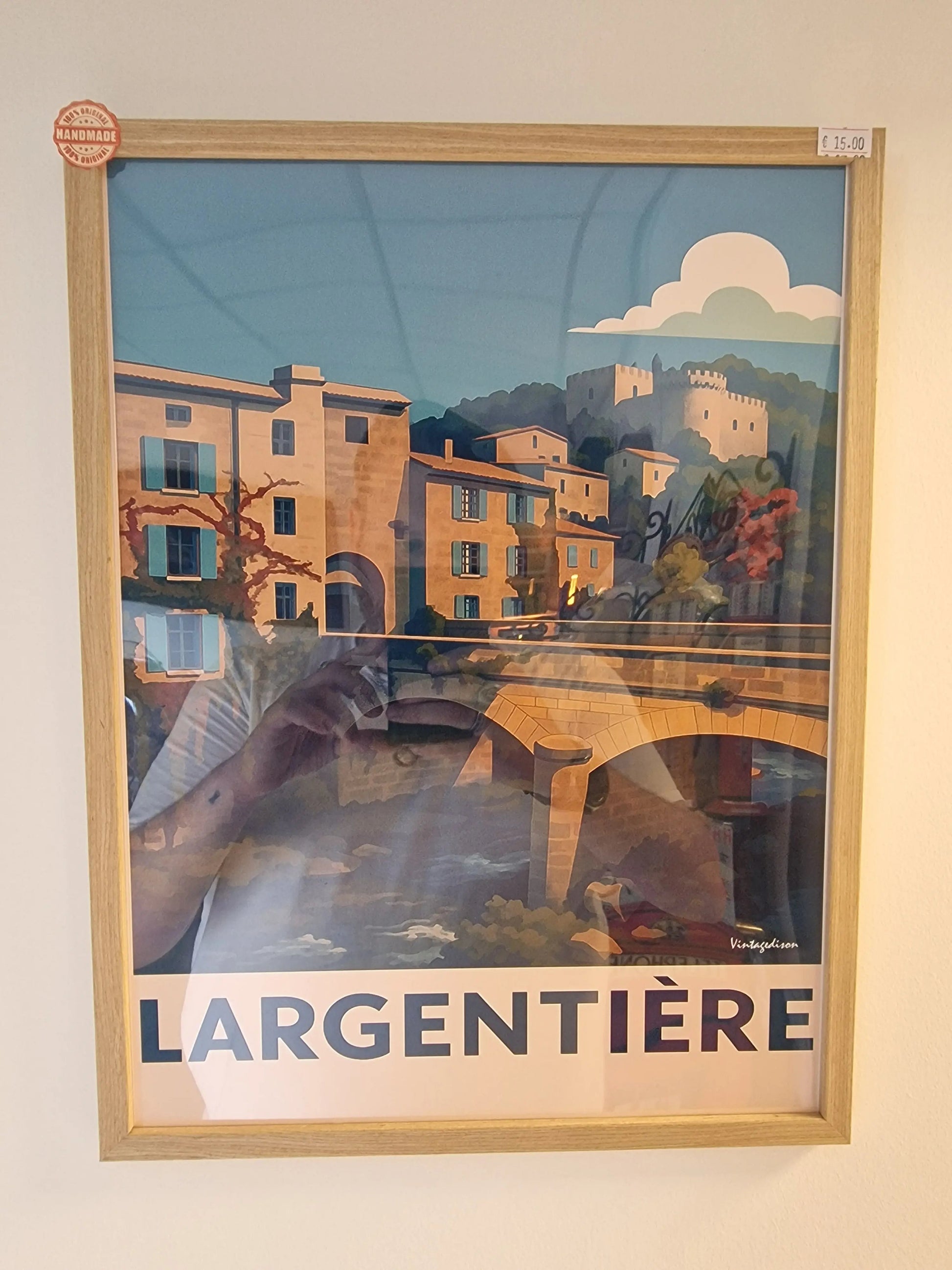 Affiche rétro Ardèche largentière encadré Vintagedison