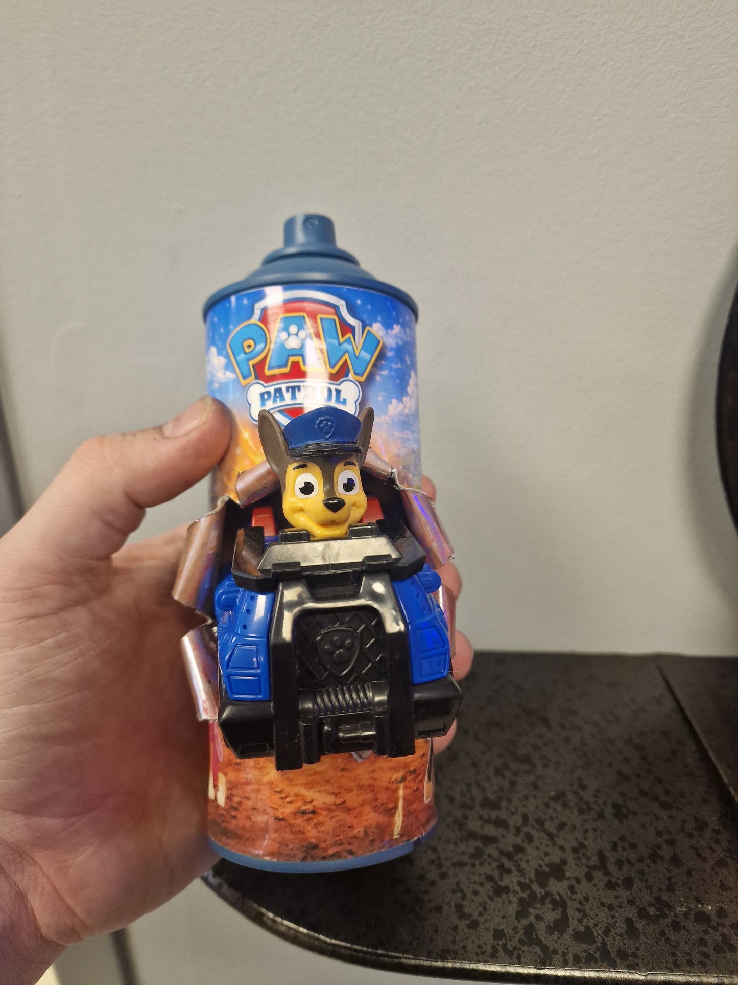 Bombe de peinture custom pat patrouille – Figurine chase pop culture artisanale