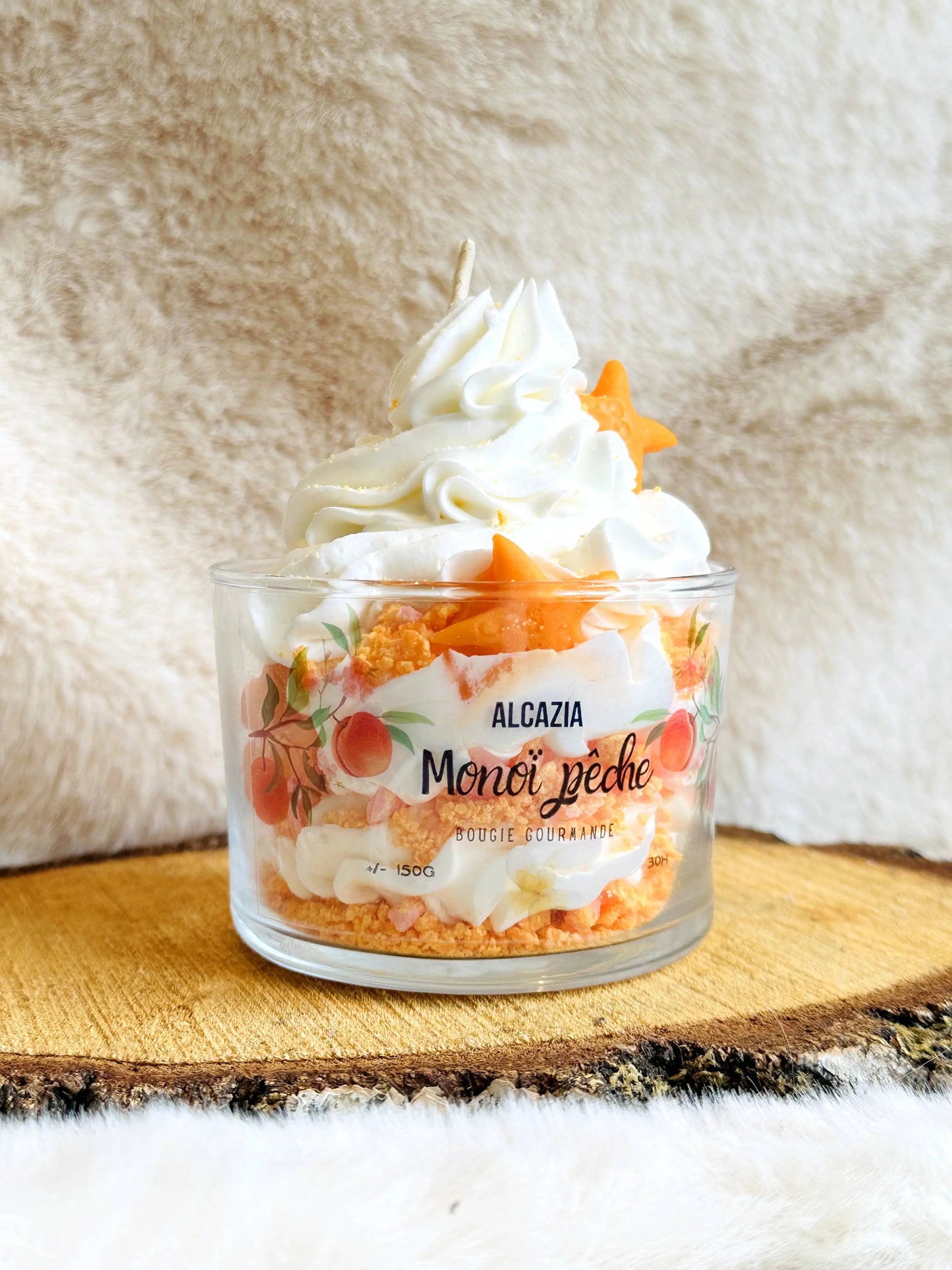 Bougie gourmande - Monoï Pêche Alcazia