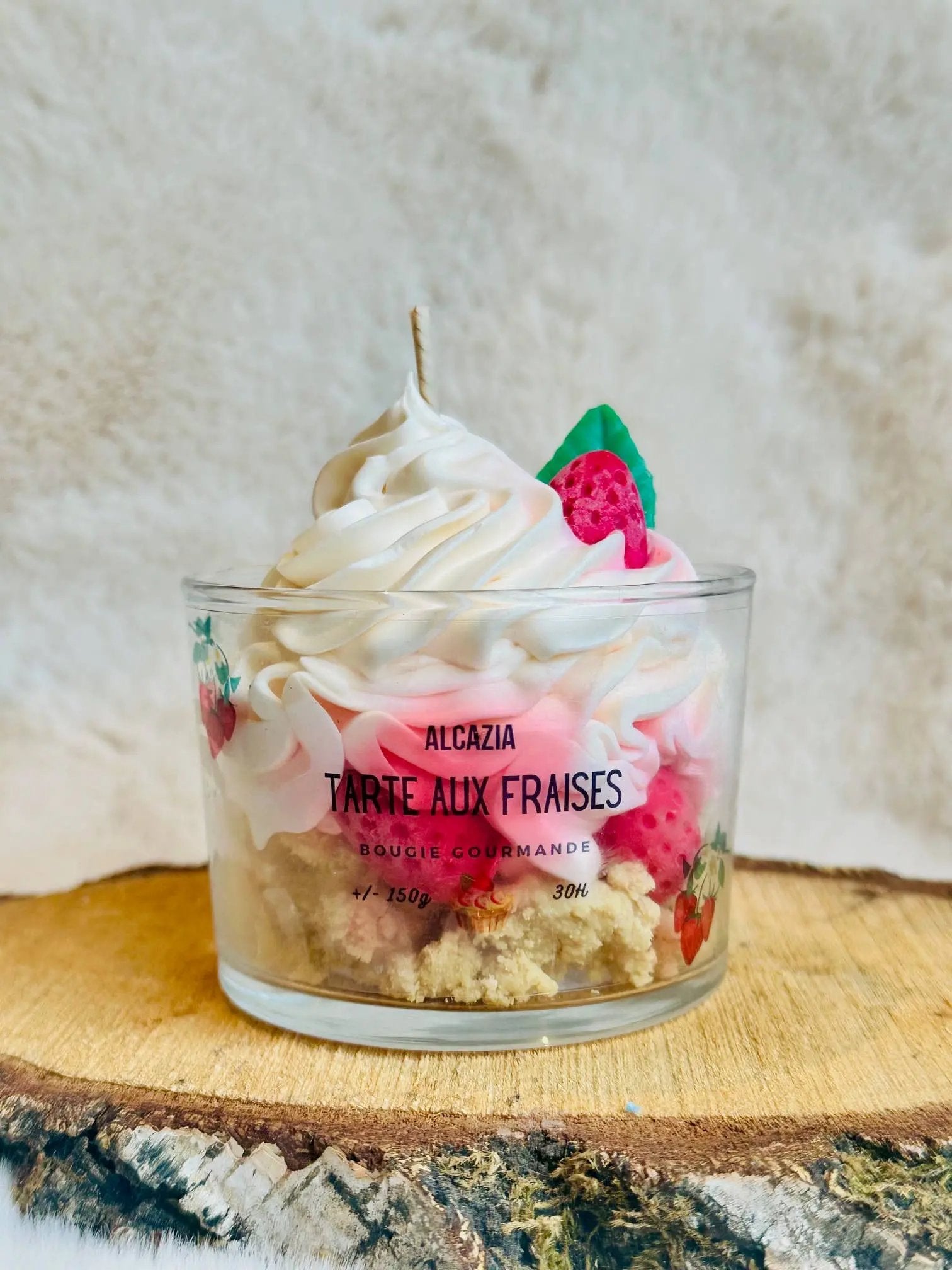 Bougie gourmande - Tarte aux fraises (fête des mères) Alcazia