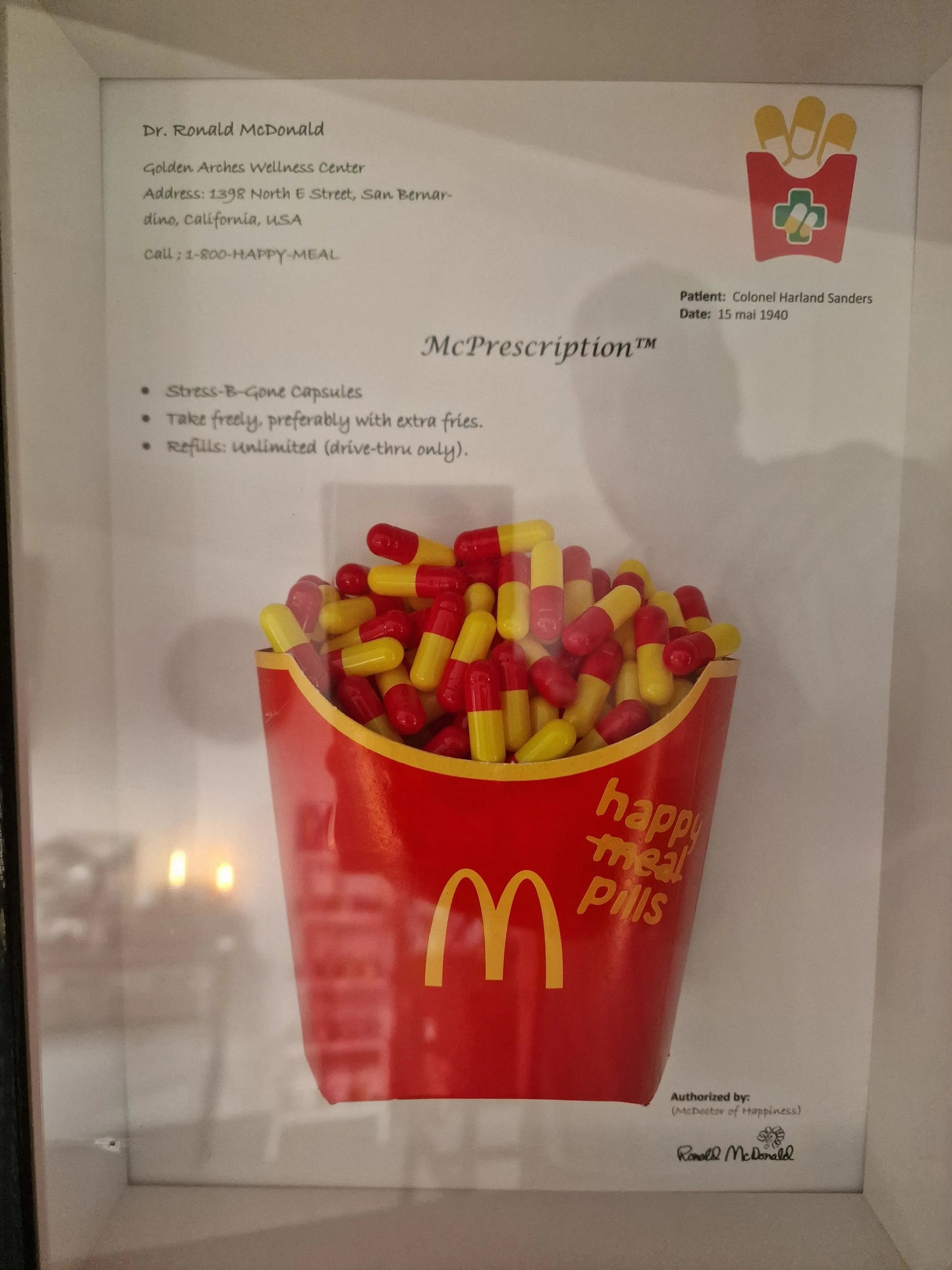 Cadre artistique “Happy Meal Pills” – édition limitée Vintagedison