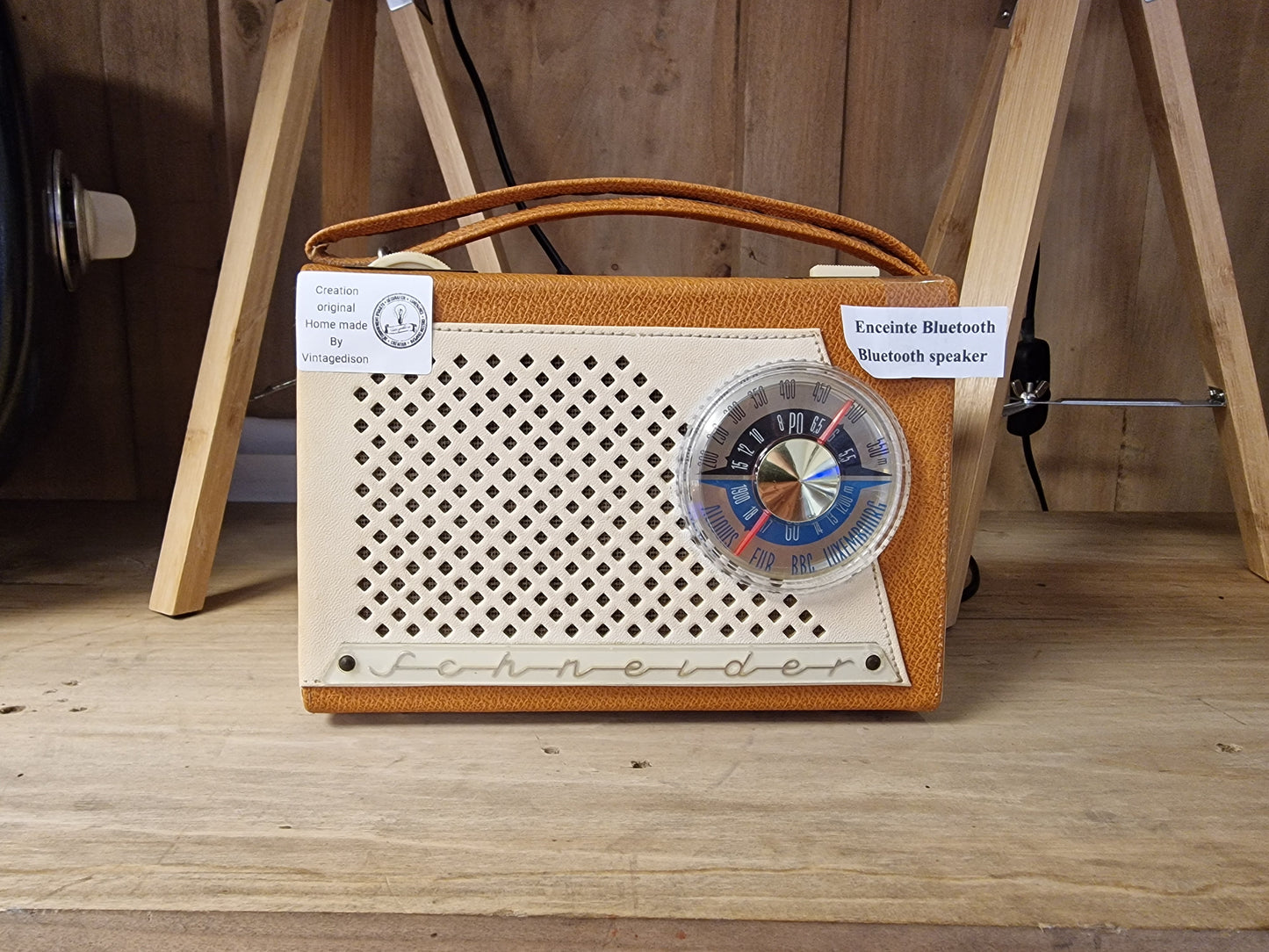 ENCEINTE BLUETOOTH vintage schneider Vintagedison