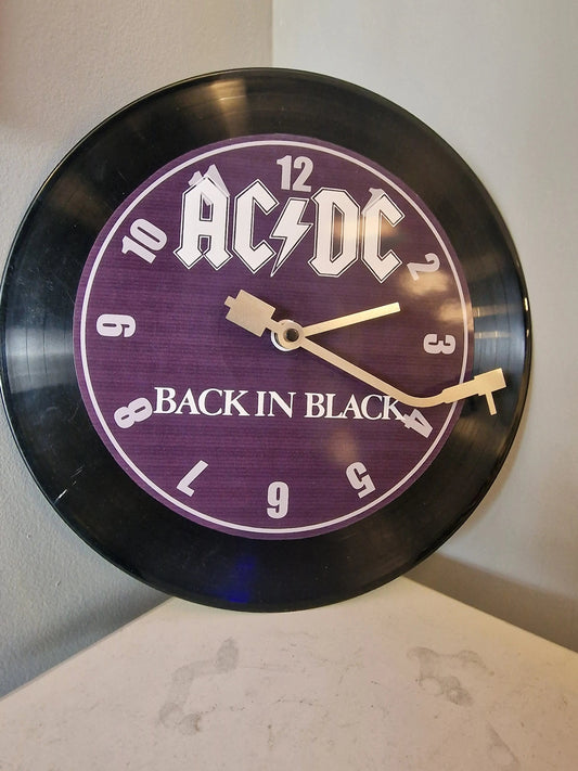 Horloge vinyle AC/DC – disque vinyle transformé en horloge design vintage (30 cm) Vintagedison
