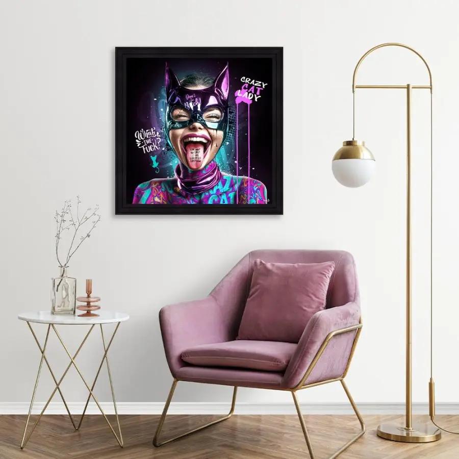 Tableau pop art Crazy Cat – Sarah B. Vintagedison