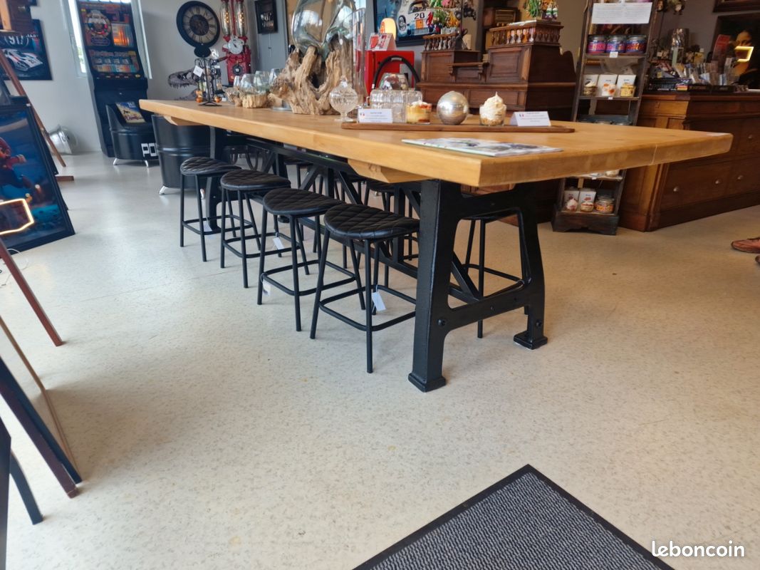 Table industrielle 298 x 99 cm – Pièce unique artisanale Vintagedison