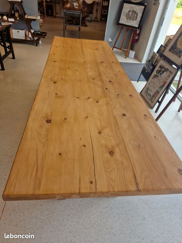 Table industrielle 298 x 99 cm – Pièce unique artisanale Vintagedison