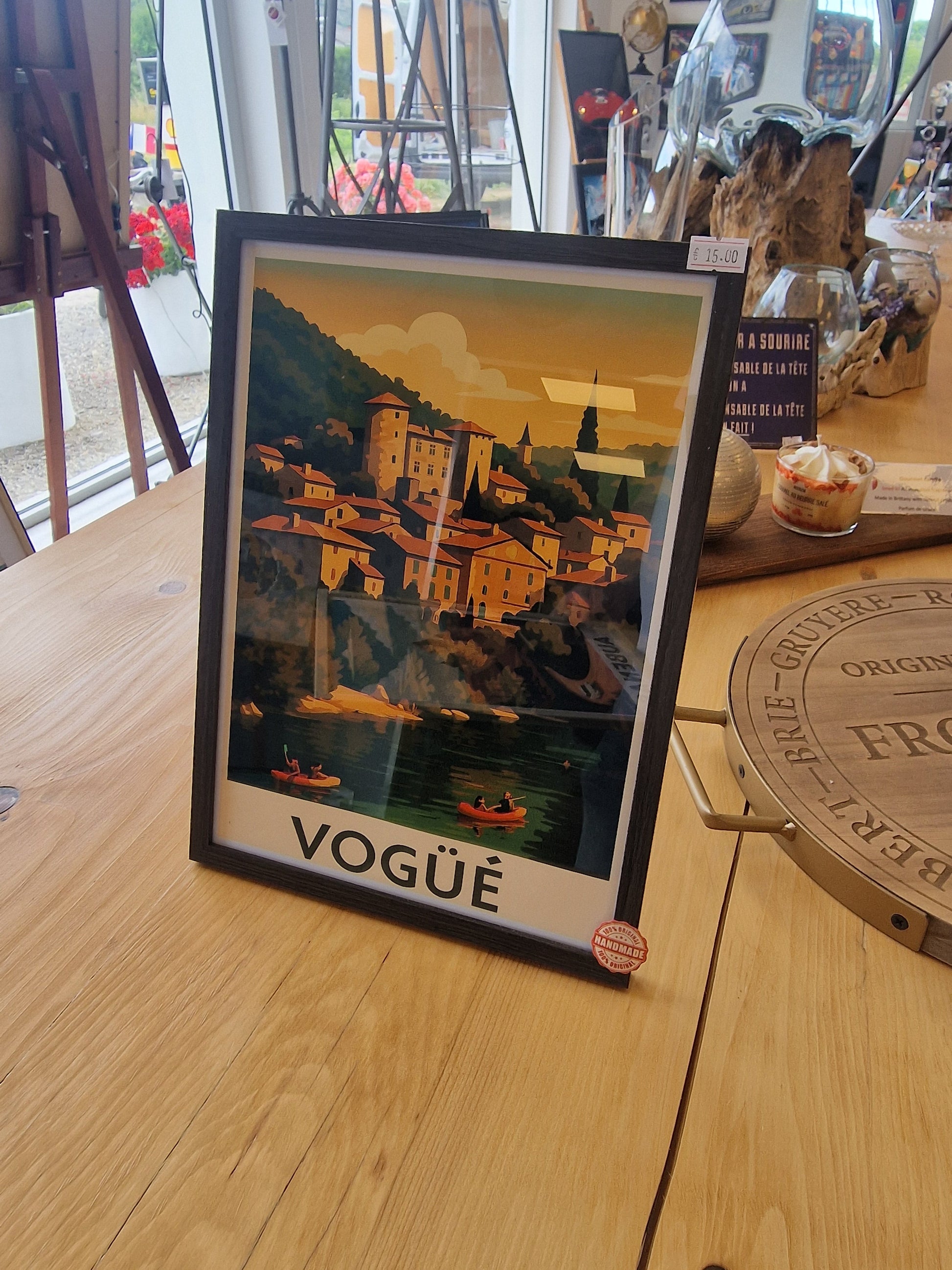 Affiche rétro Ardèche VOGÜé encadré Vintagedison