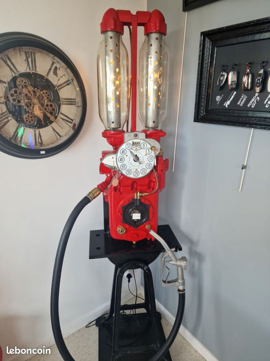 Lampe Industrielle Vintage – Ancienne Pompe à Essence SATAM 1930 Restaurée Vintagedison