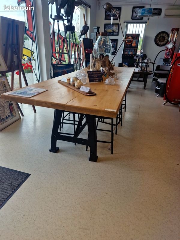 Table industrielle 298 x 99 cm – Pièce unique artisanale Vintagedison