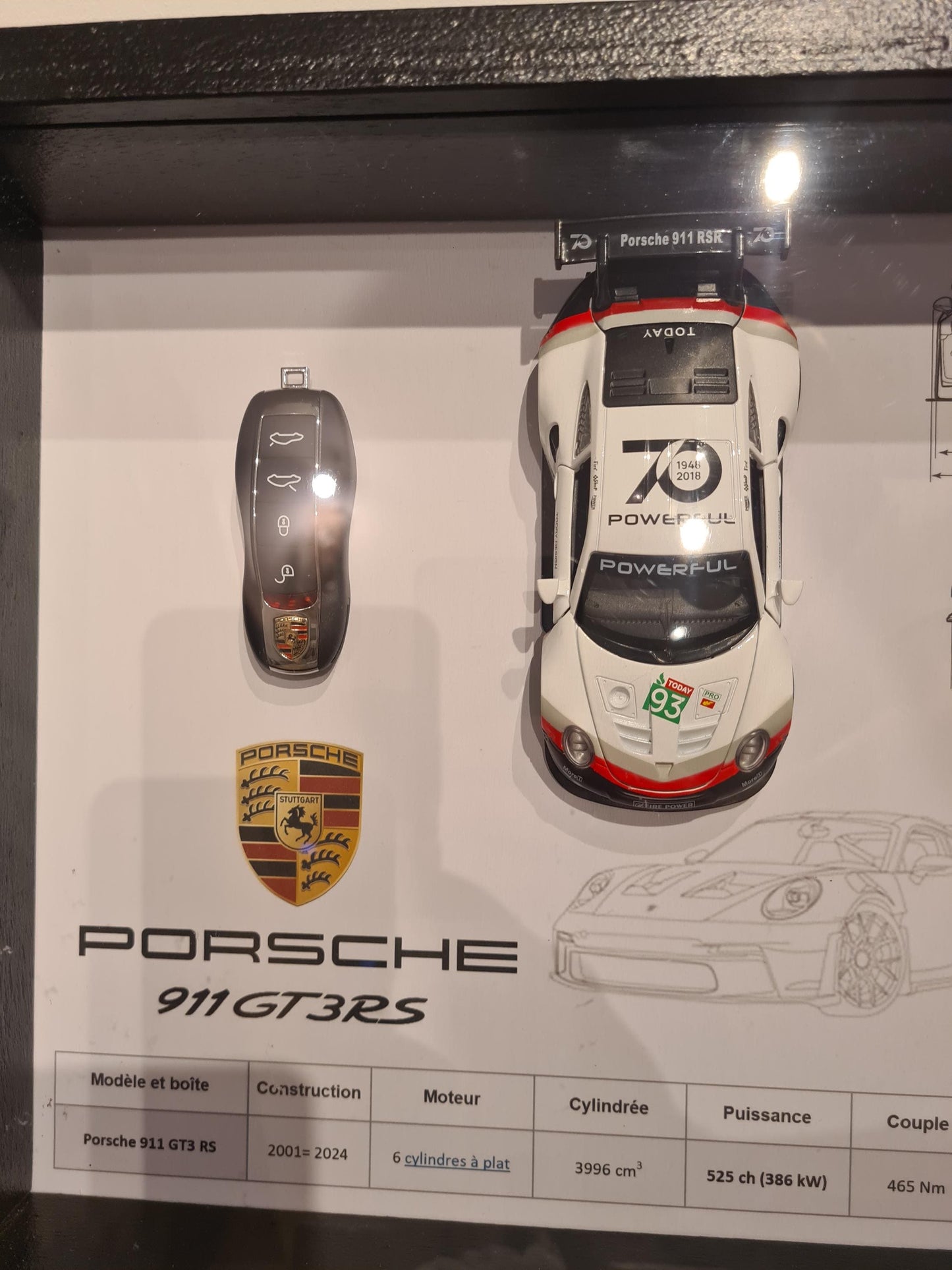 cadre clé Porsche GT3 RS