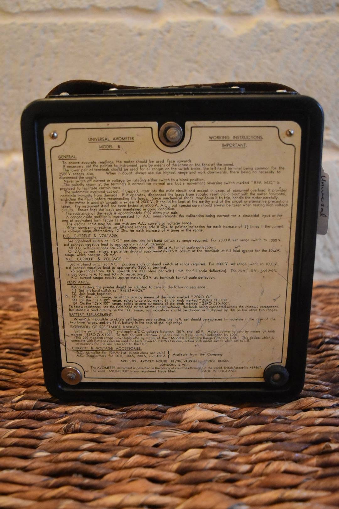 Enceinte bluetooth 5.0 vintage portable ancien avometre