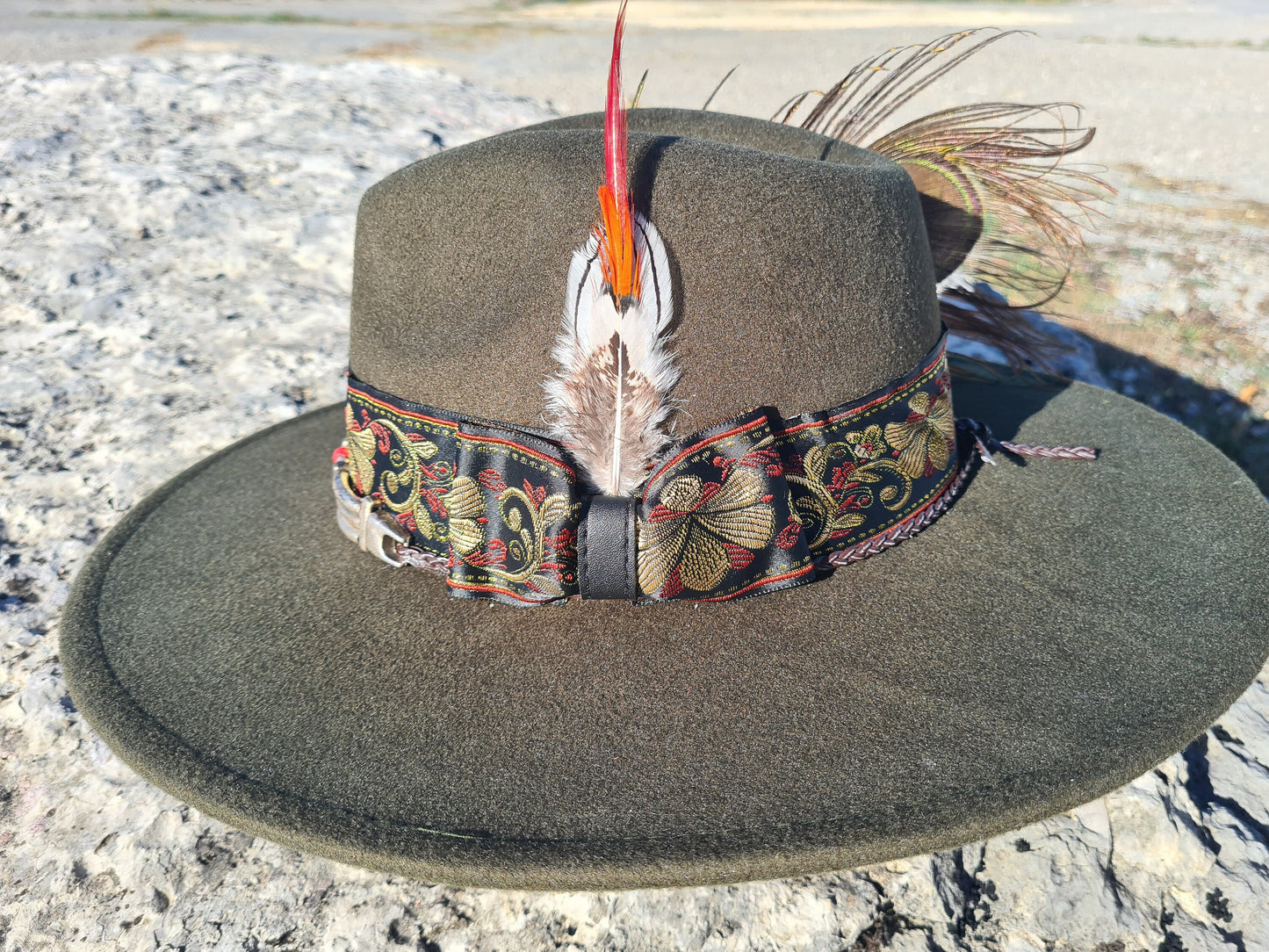 chapeau fedora vert foncé
