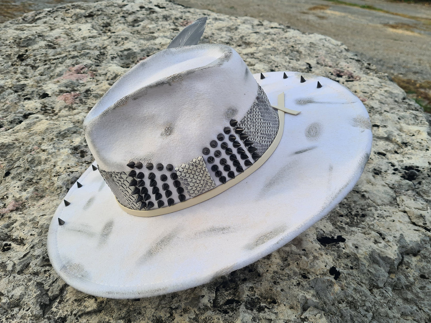 chapeau fedora blanc custom