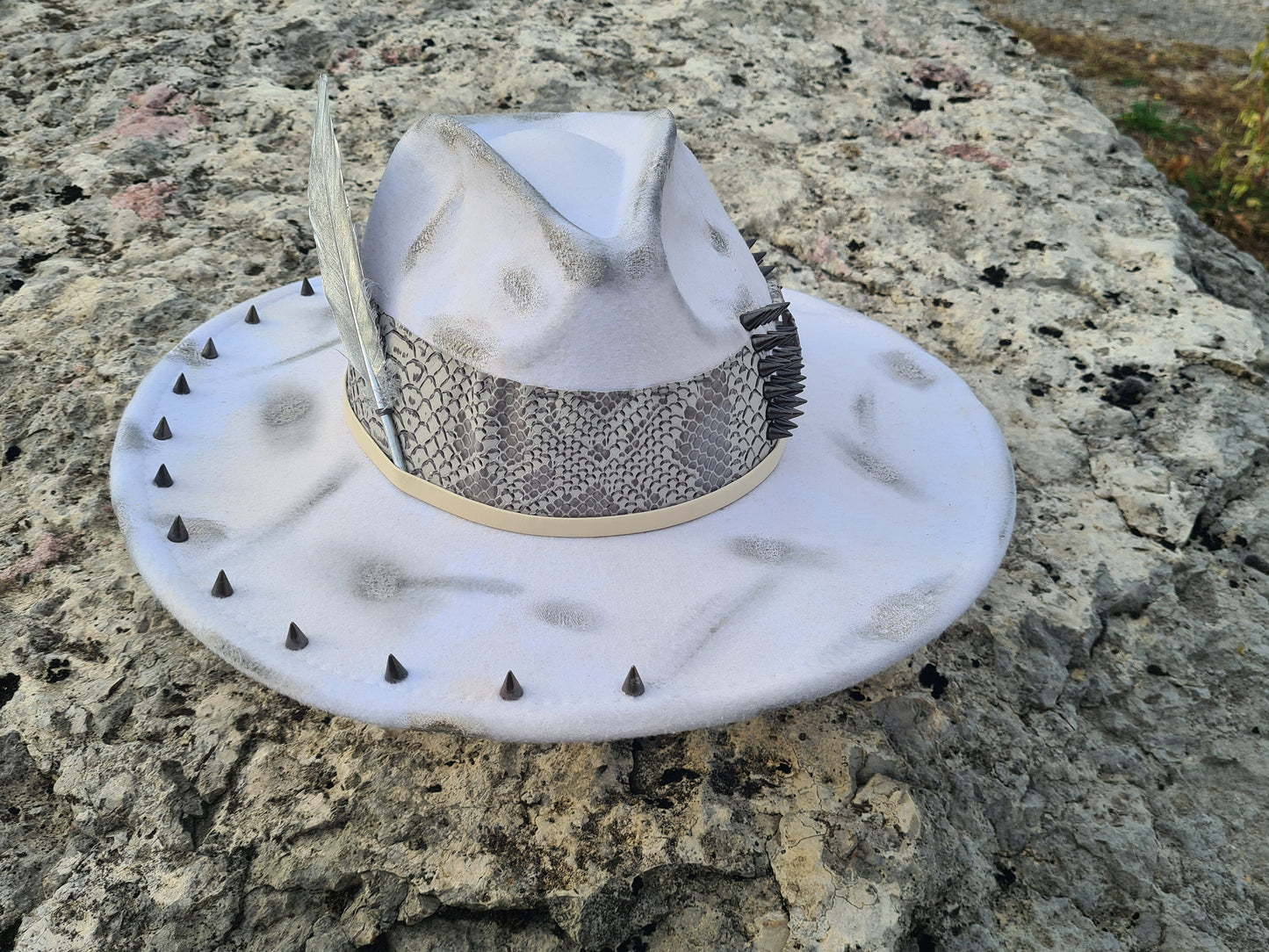 chapeau fedora blanc custom