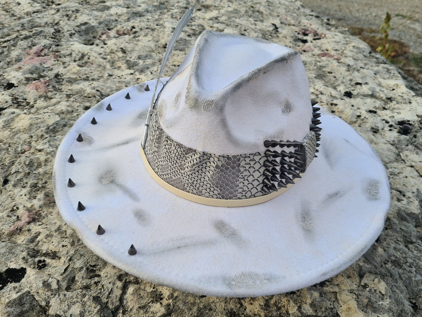 chapeau fedora blanc custom