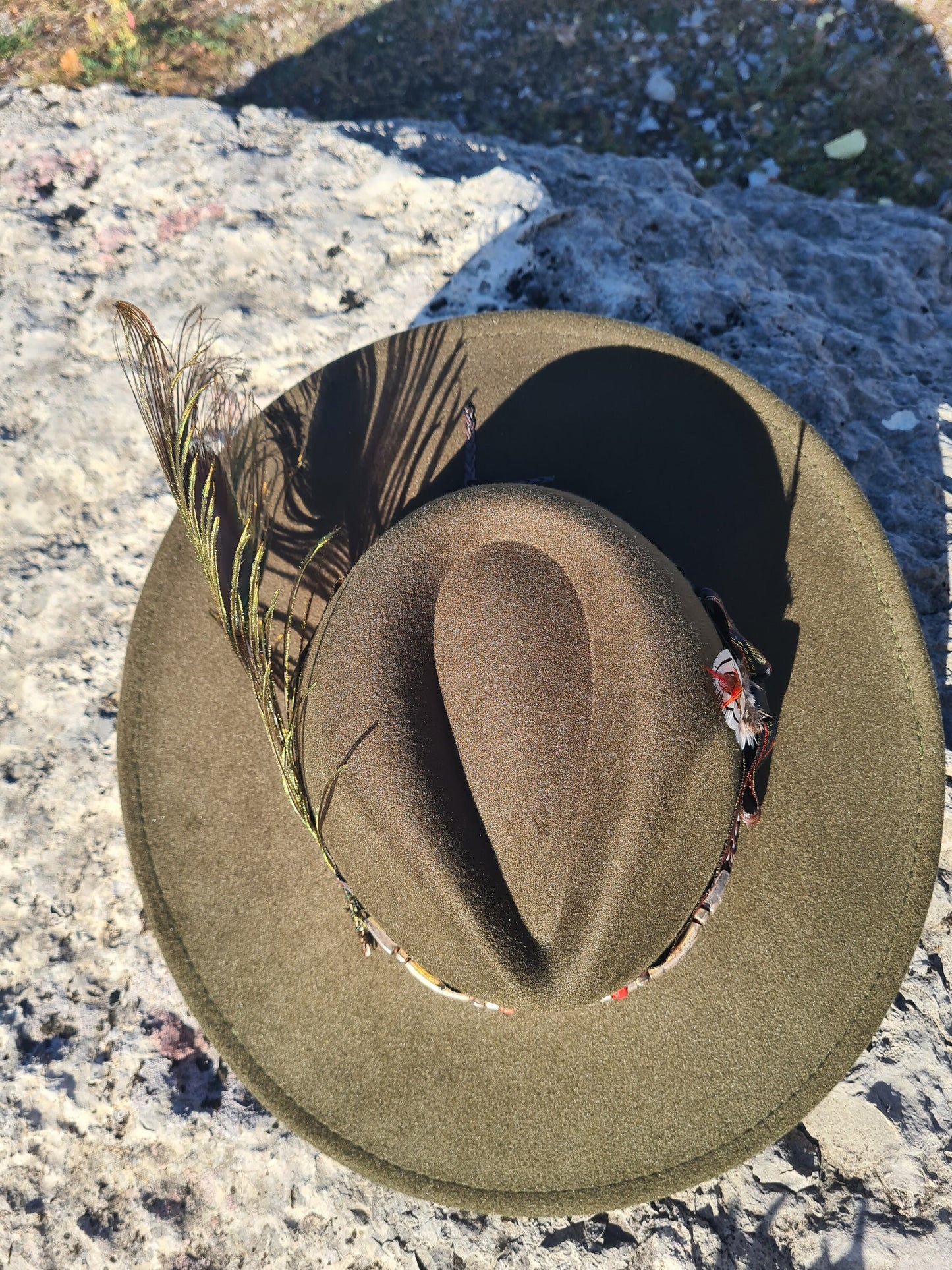 chapeau fedora vert foncé
