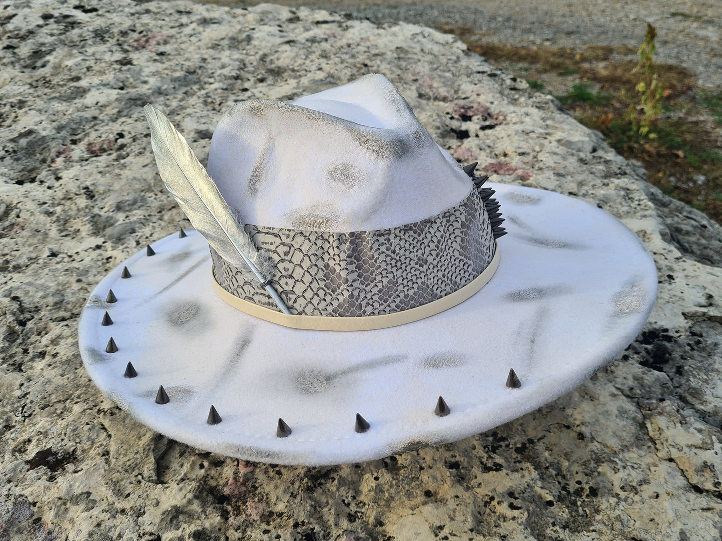 chapeau fedora blanc custom