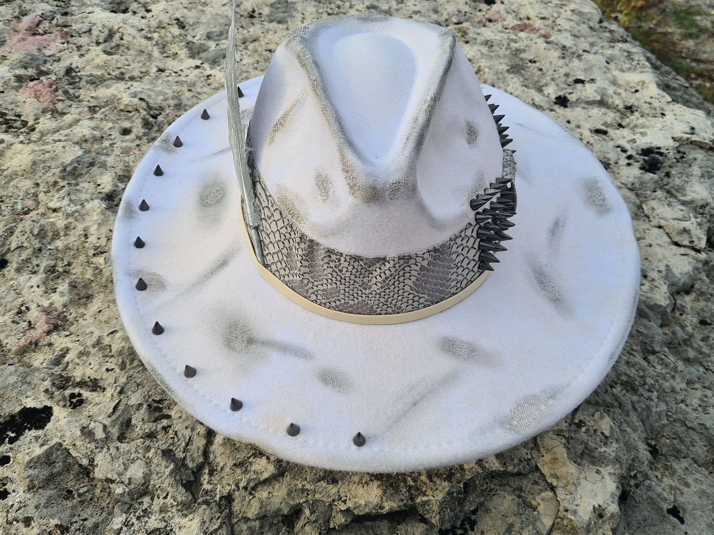 chapeau fedora blanc custom