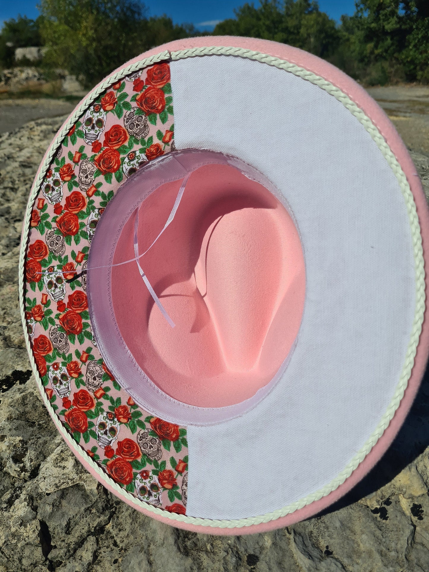 chapeau fedora rose femme