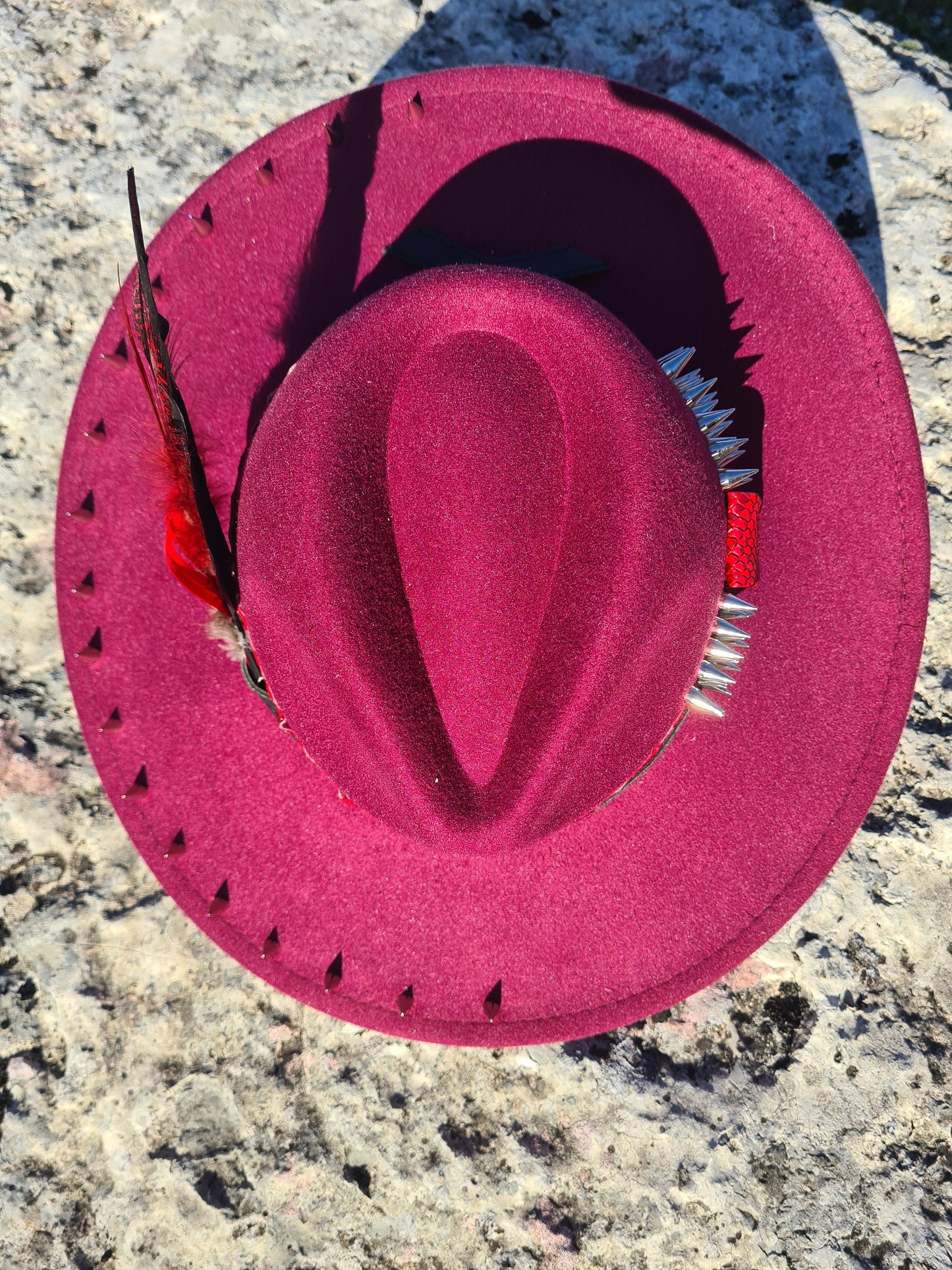 Unisex-Fedora-Hut in Rot