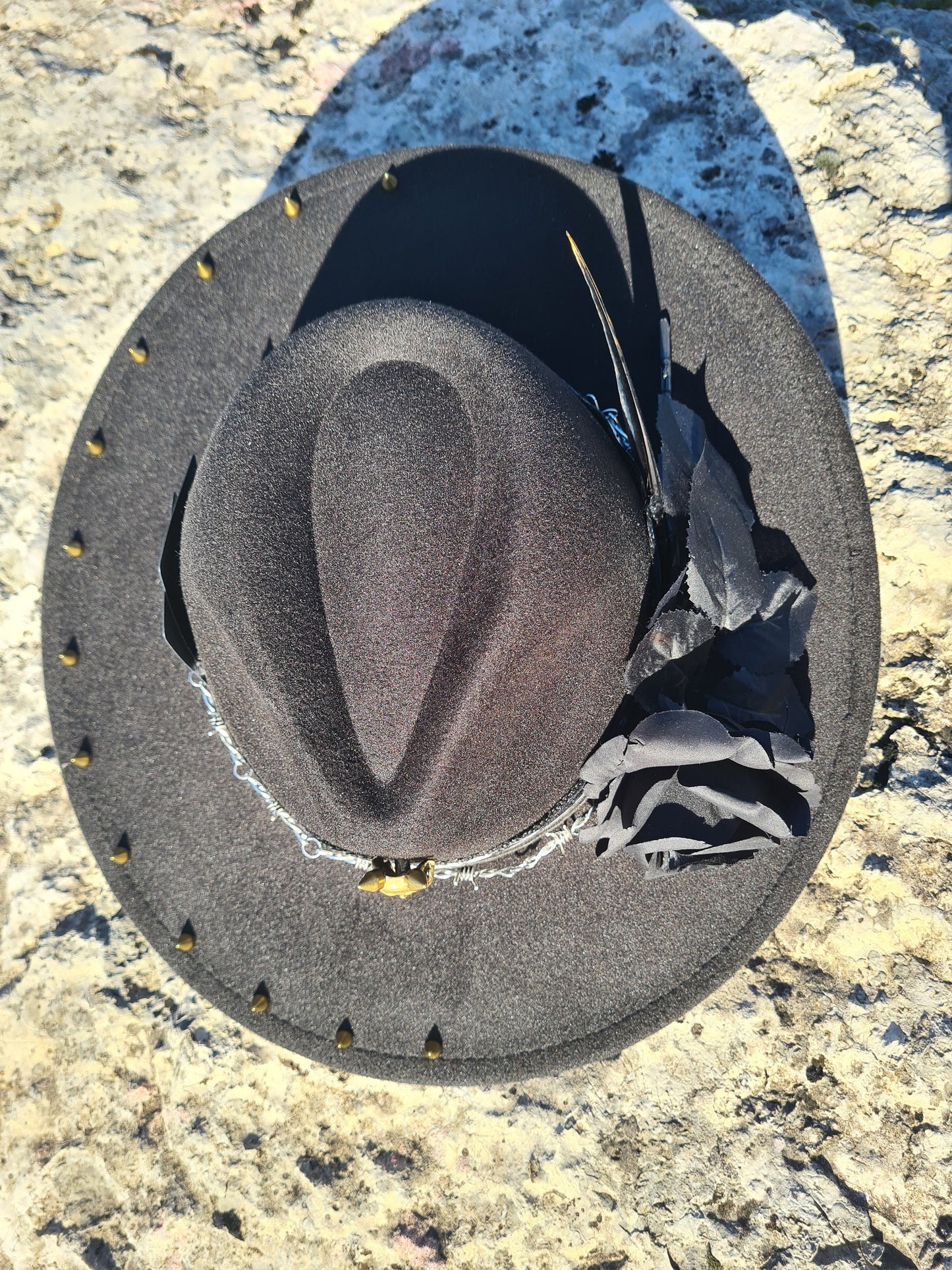 Rock Unisex schwarzer Fedora-Hut