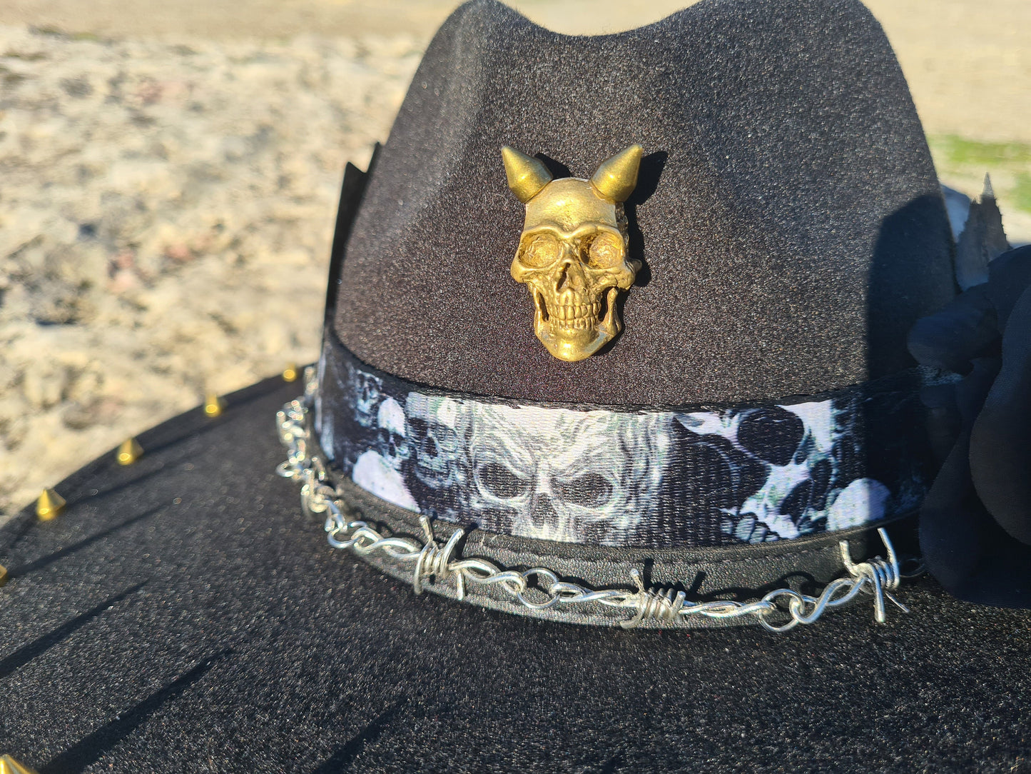 Rock Unisex schwarzer Fedora-Hut