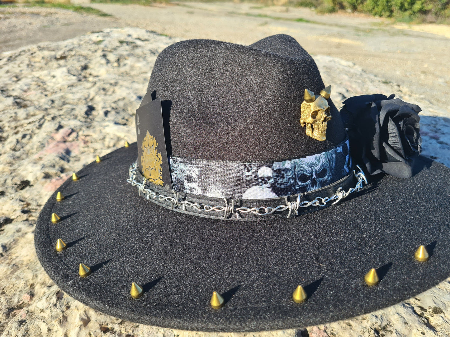 Rock Unisex schwarzer Fedora-Hut