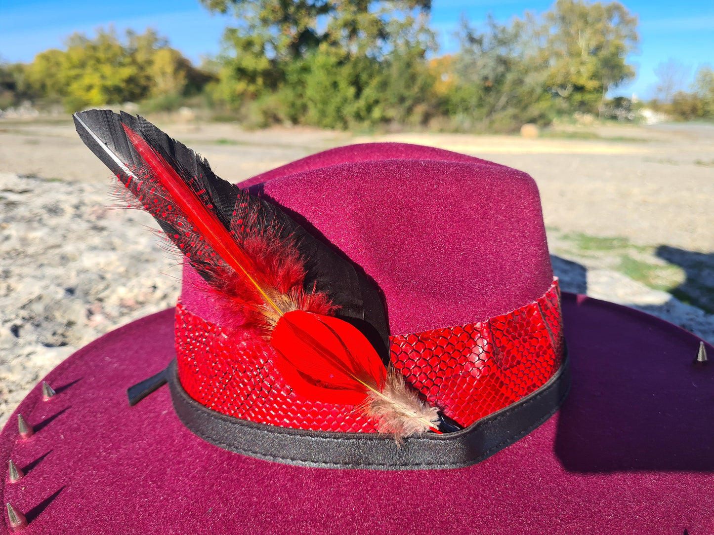 Unisex-Fedora-Hut in Rot