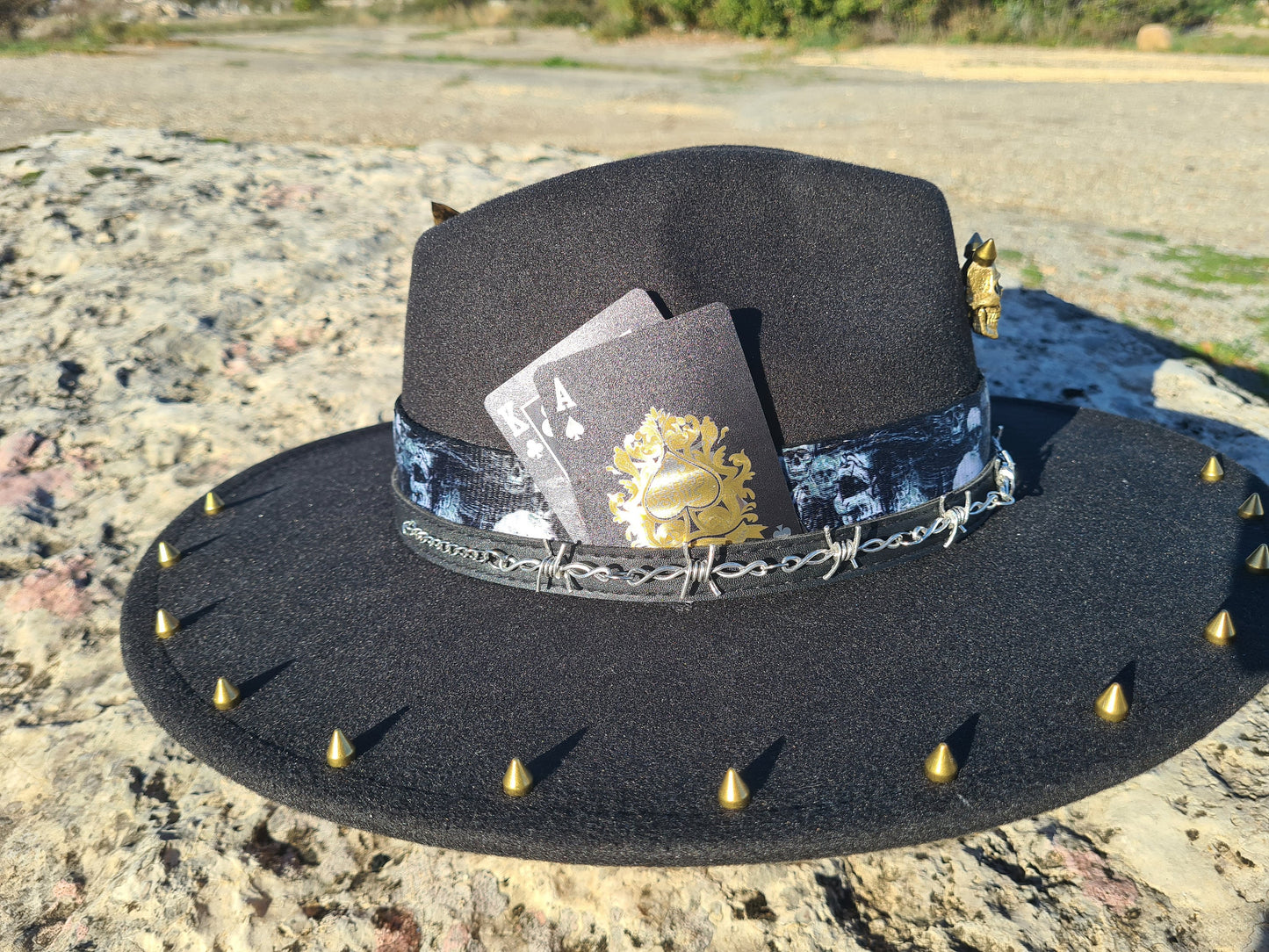 Rock Unisex schwarzer Fedora-Hut