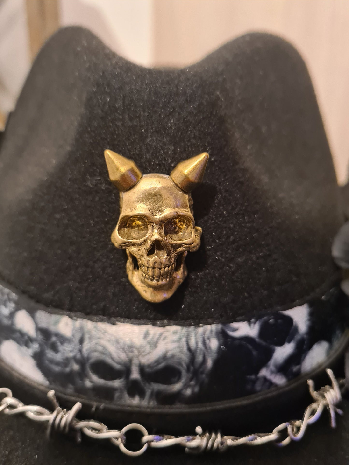 Rock Unisex schwarzer Fedora-Hut