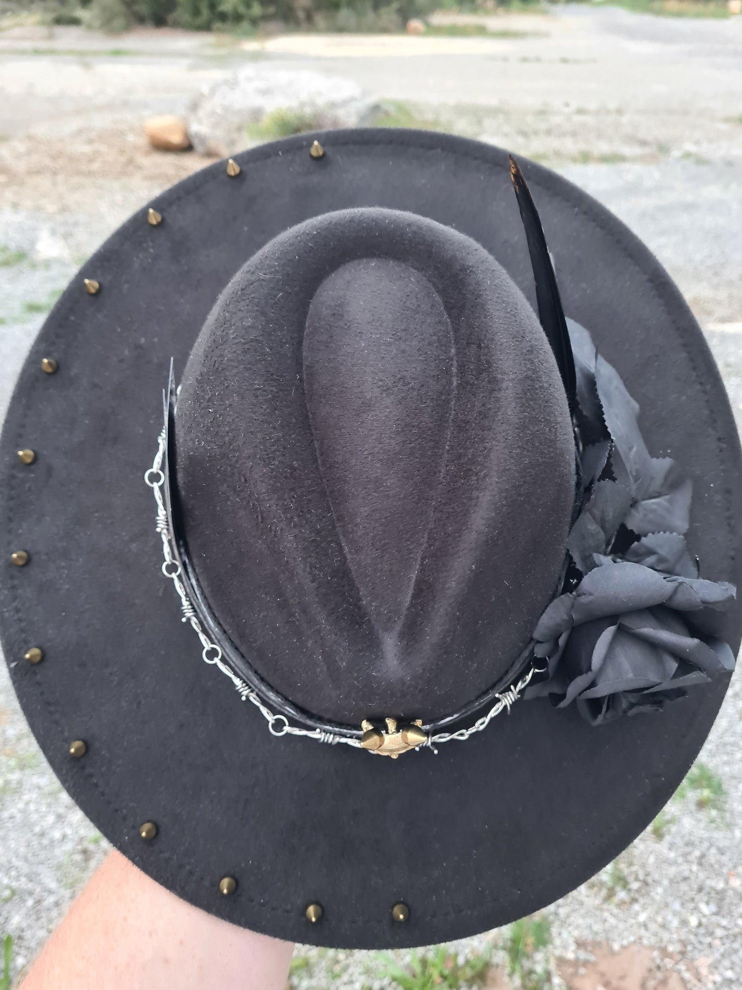 Rock Unisex schwarzer Fedora-Hut