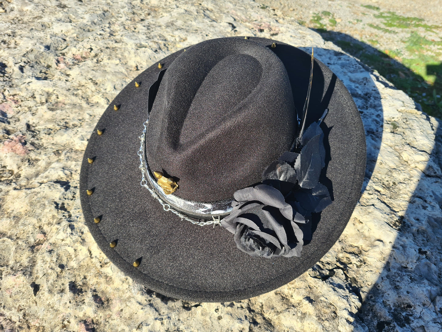 Rock Unisex schwarzer Fedora-Hut