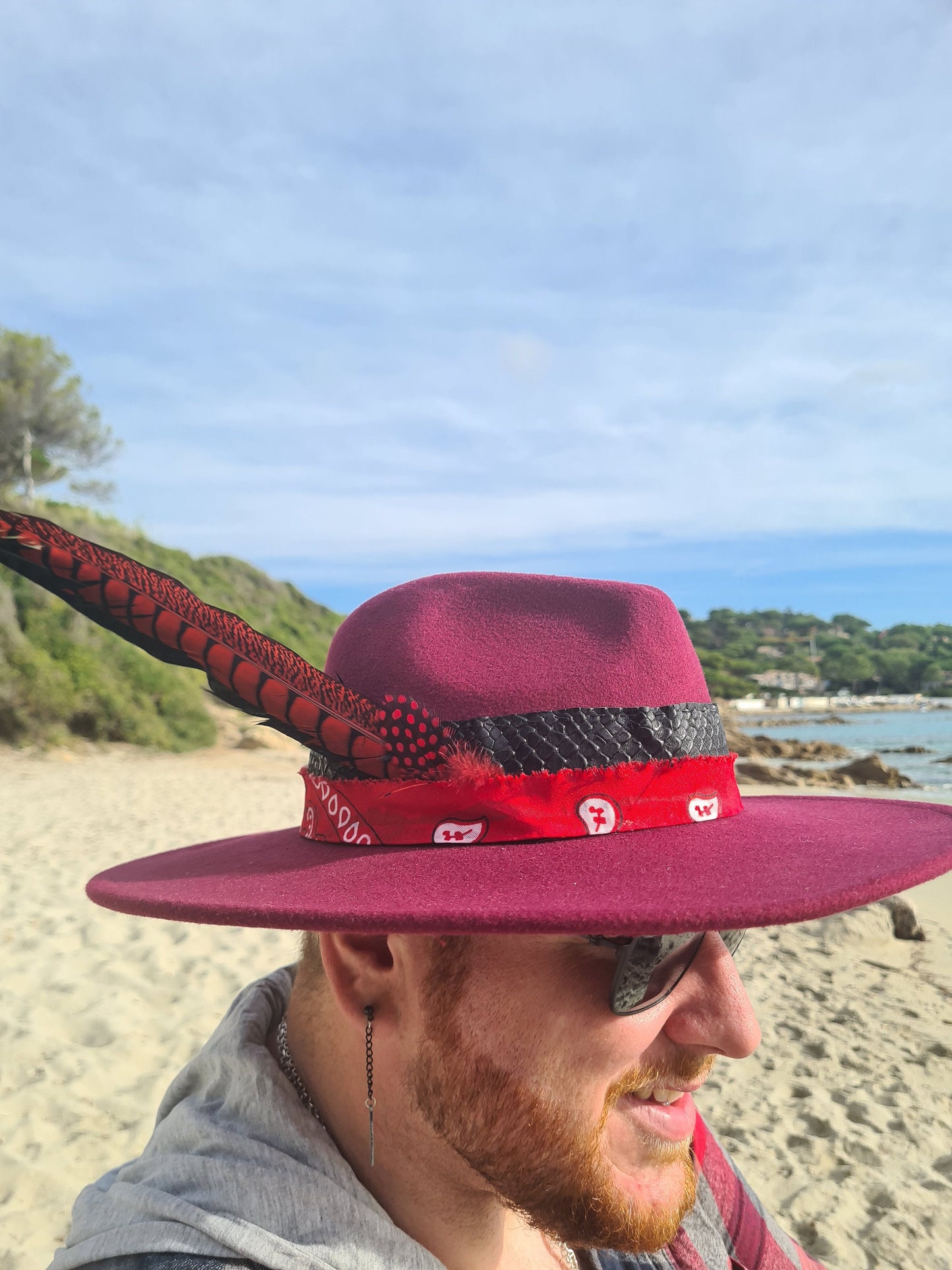 unisex red fedora hat
