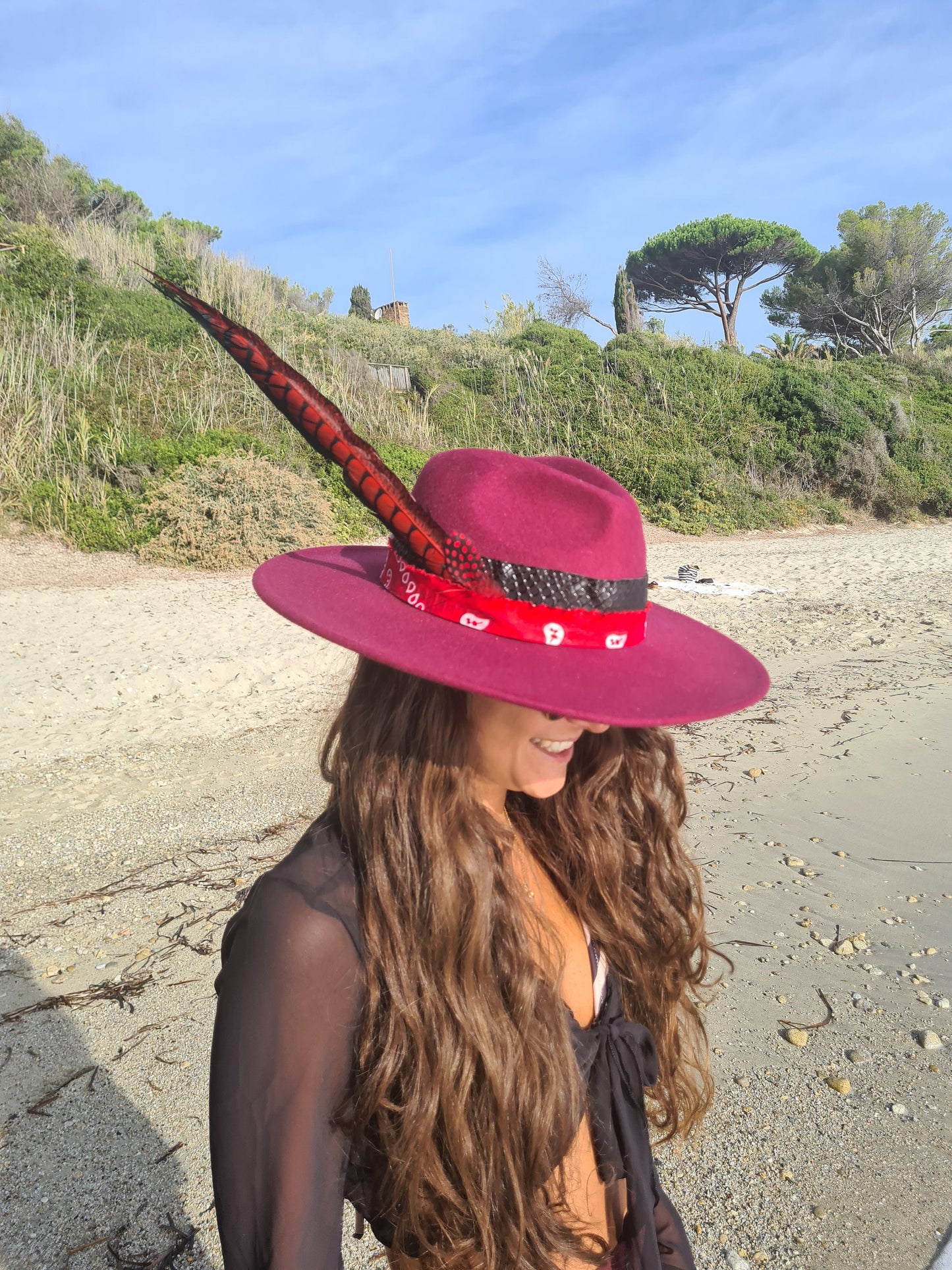 unisex red fedora hat