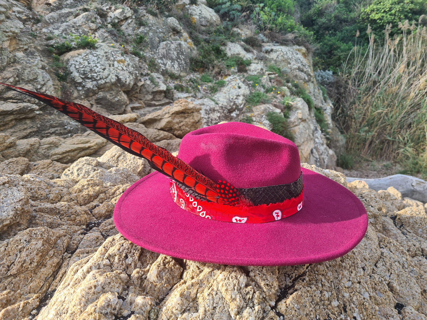 unisex red fedora hat