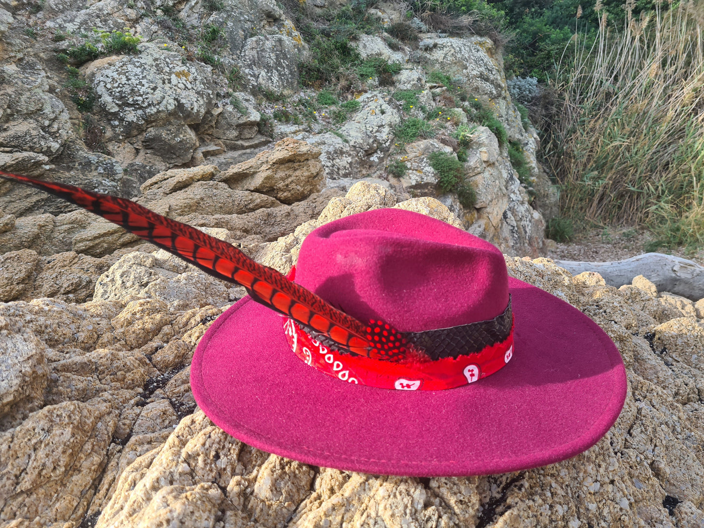 unisex red fedora hat
