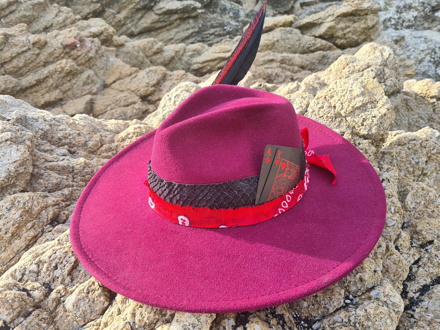 unisex red fedora hat