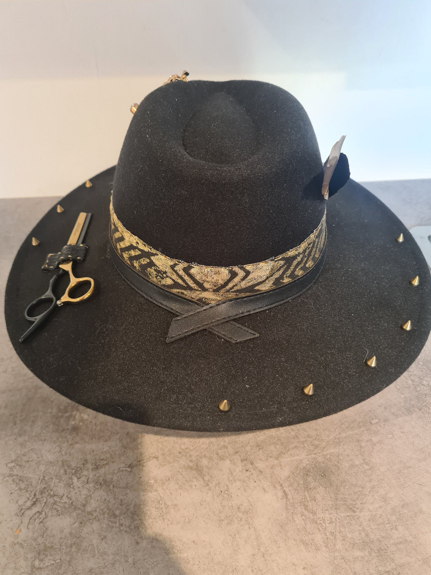 Chapeau fedora noir unisexe barber shop