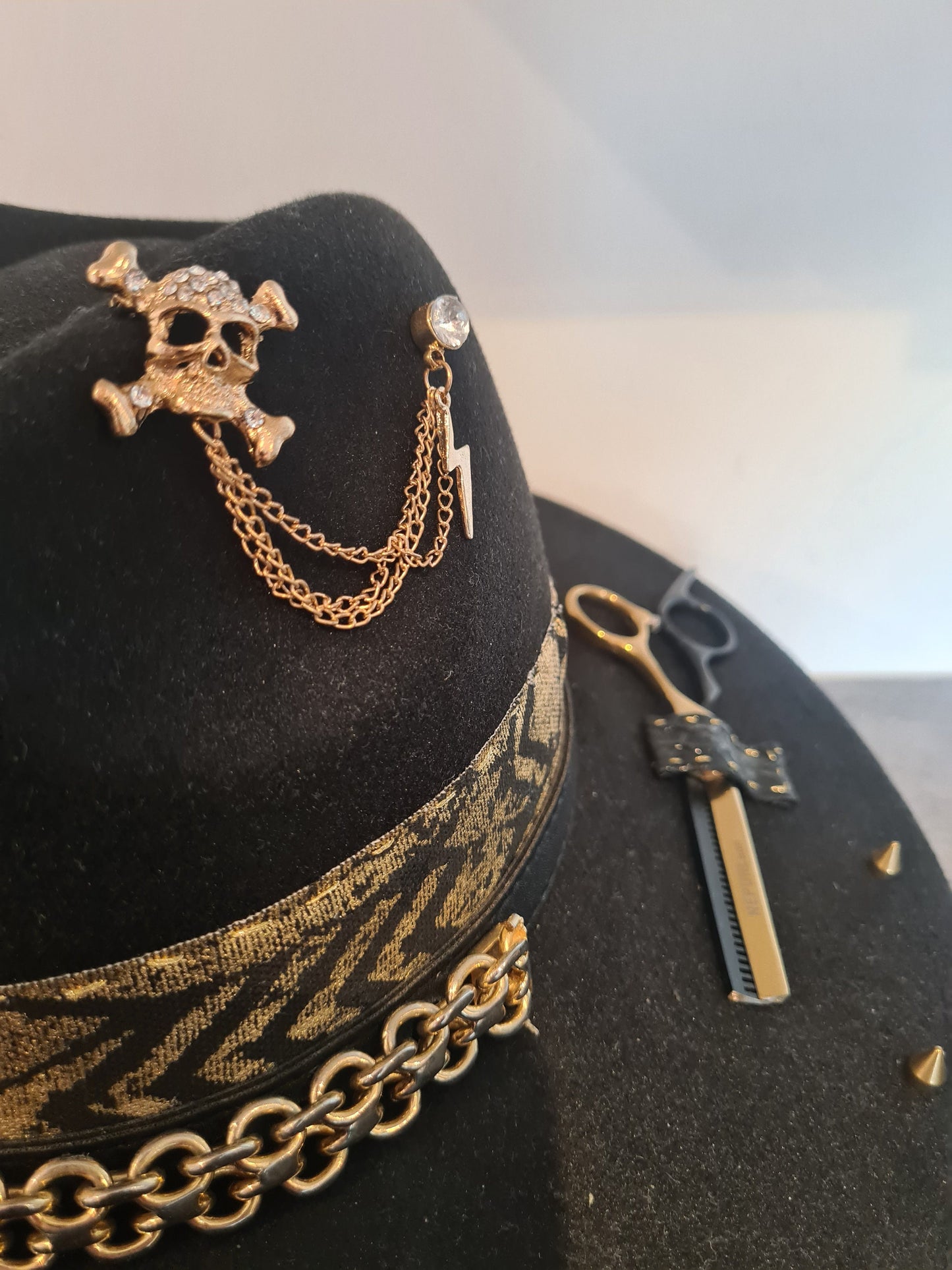 Chapeau fedora noir unisexe barber shop