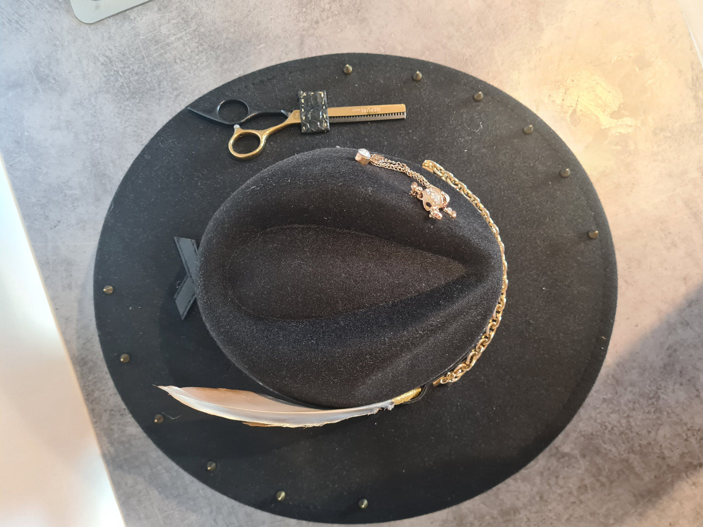 Chapeau fedora noir unisexe barber shop