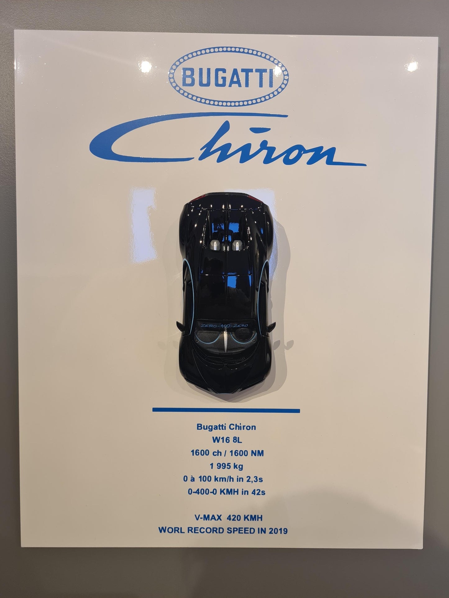 plaque metal murale bugatti chiron