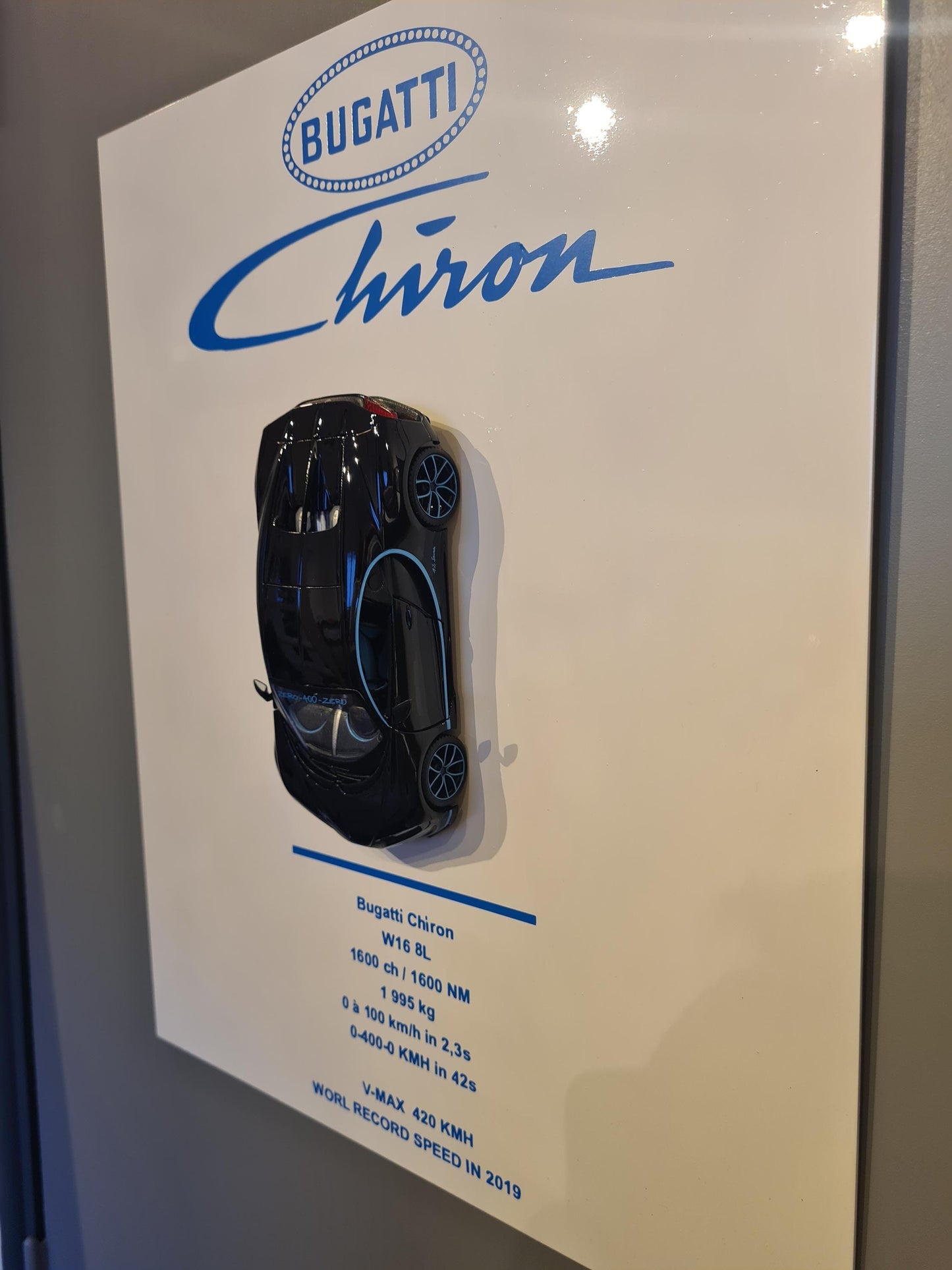 plaque metal murale bugatti chiron