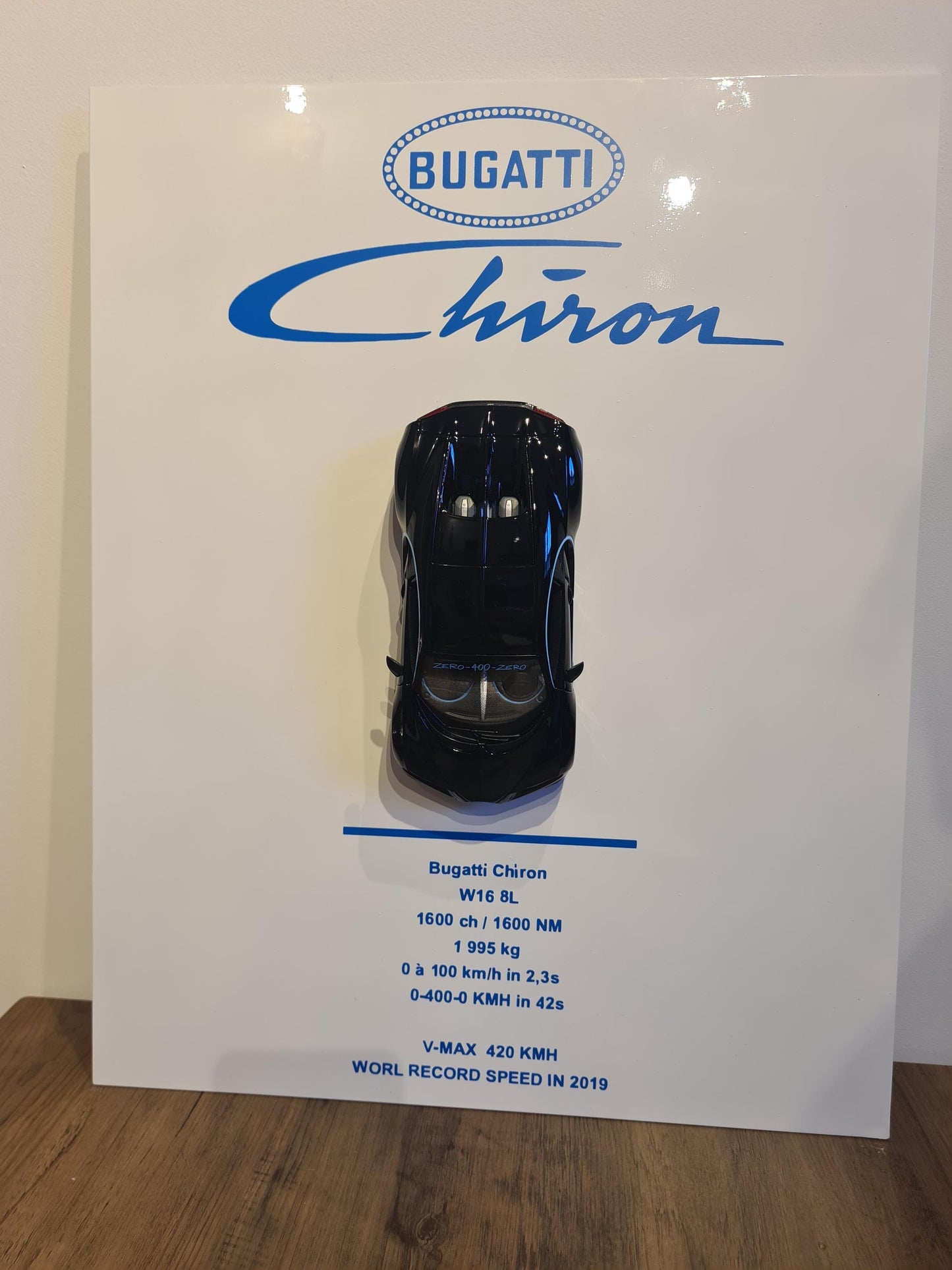 plaque metal murale bugatti chiron