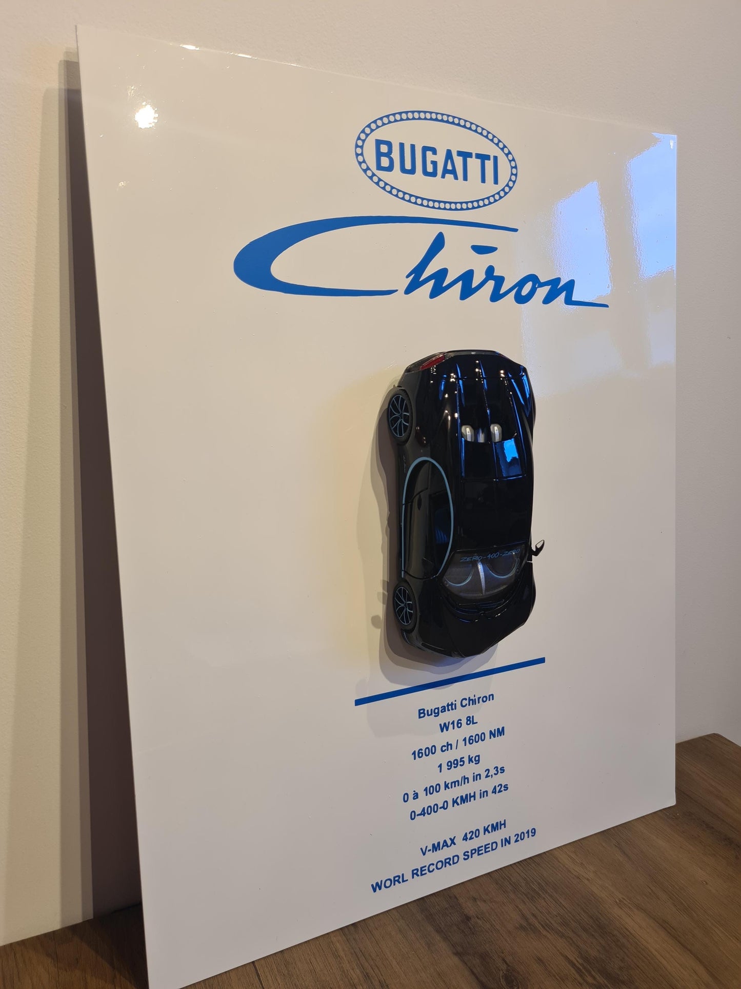 plaque metal murale bugatti chiron