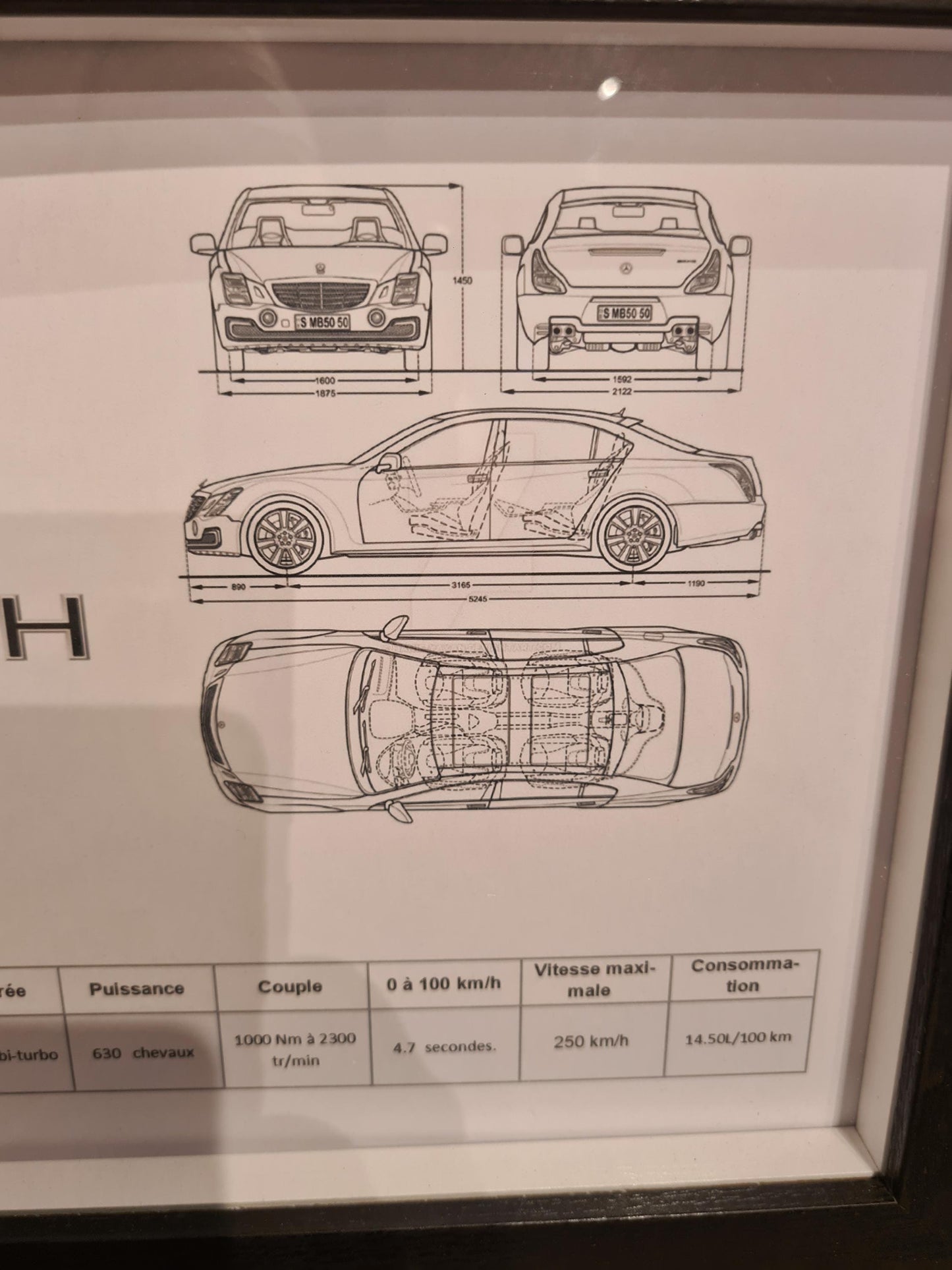 cadre clé maybach S 650