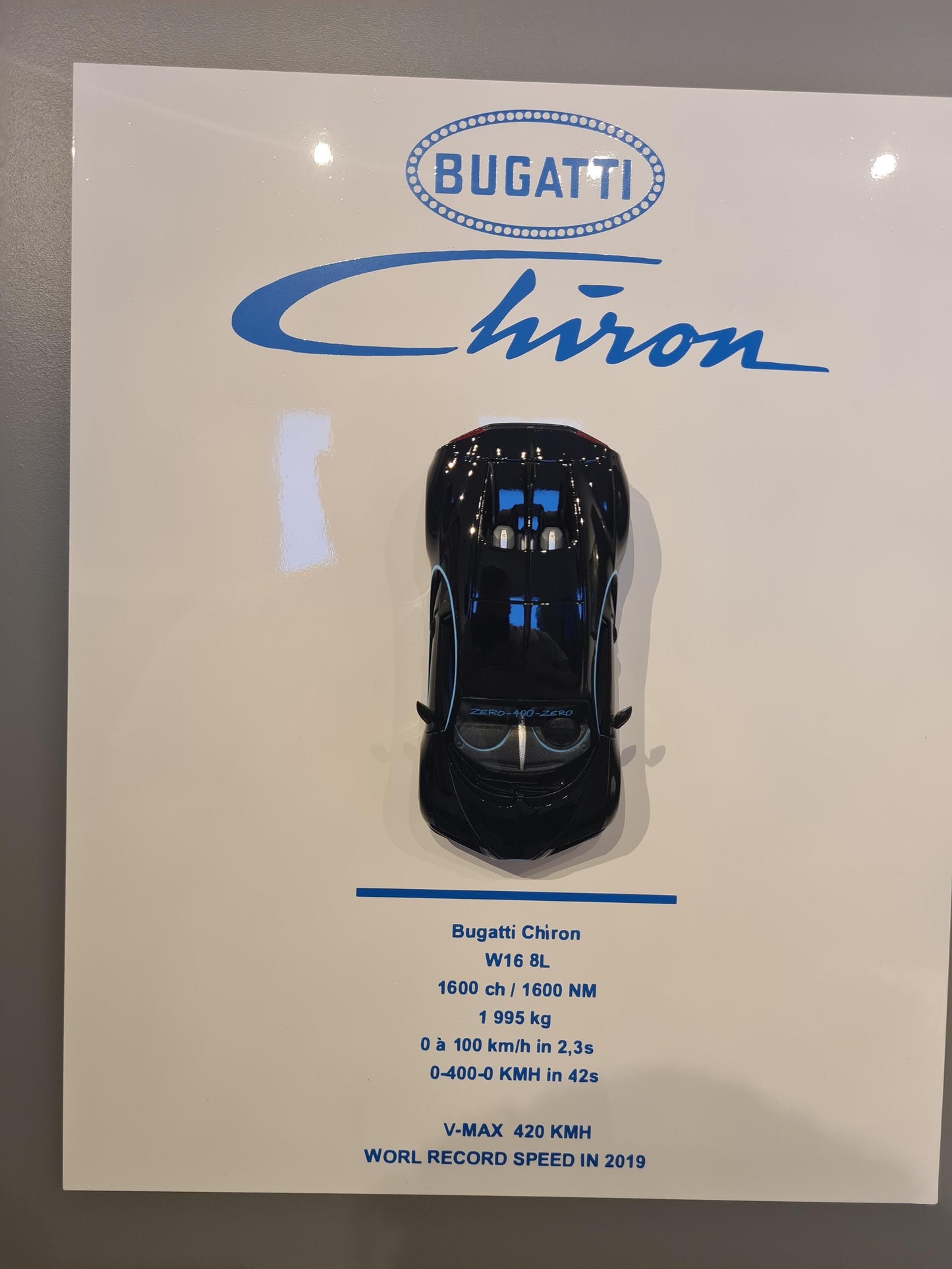 plaque metal murale bugatti chiron